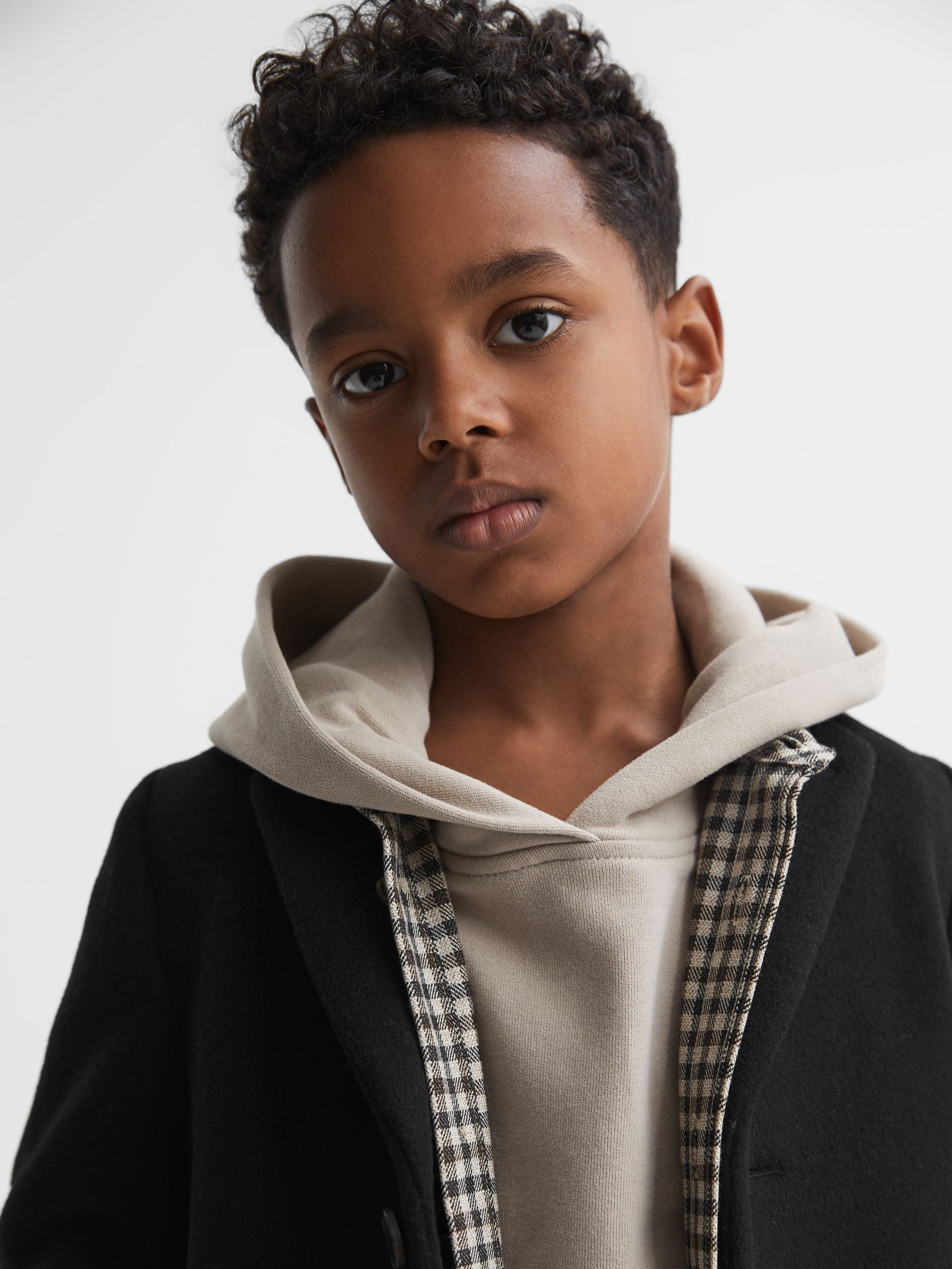 9-13 yrs Single Breasted Overcoat in Black