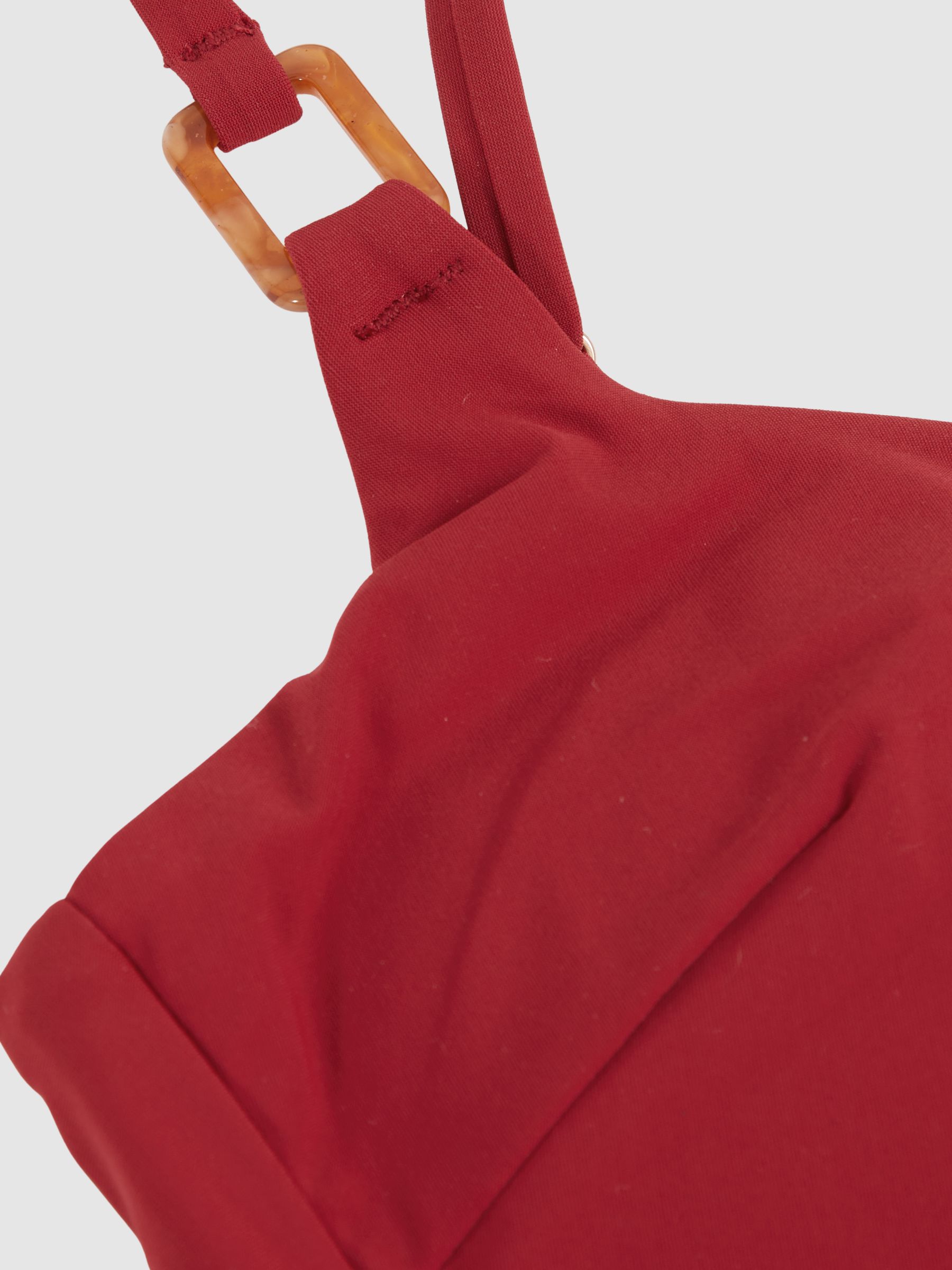 Cut-Out Detail Bikini Top in Dark Red