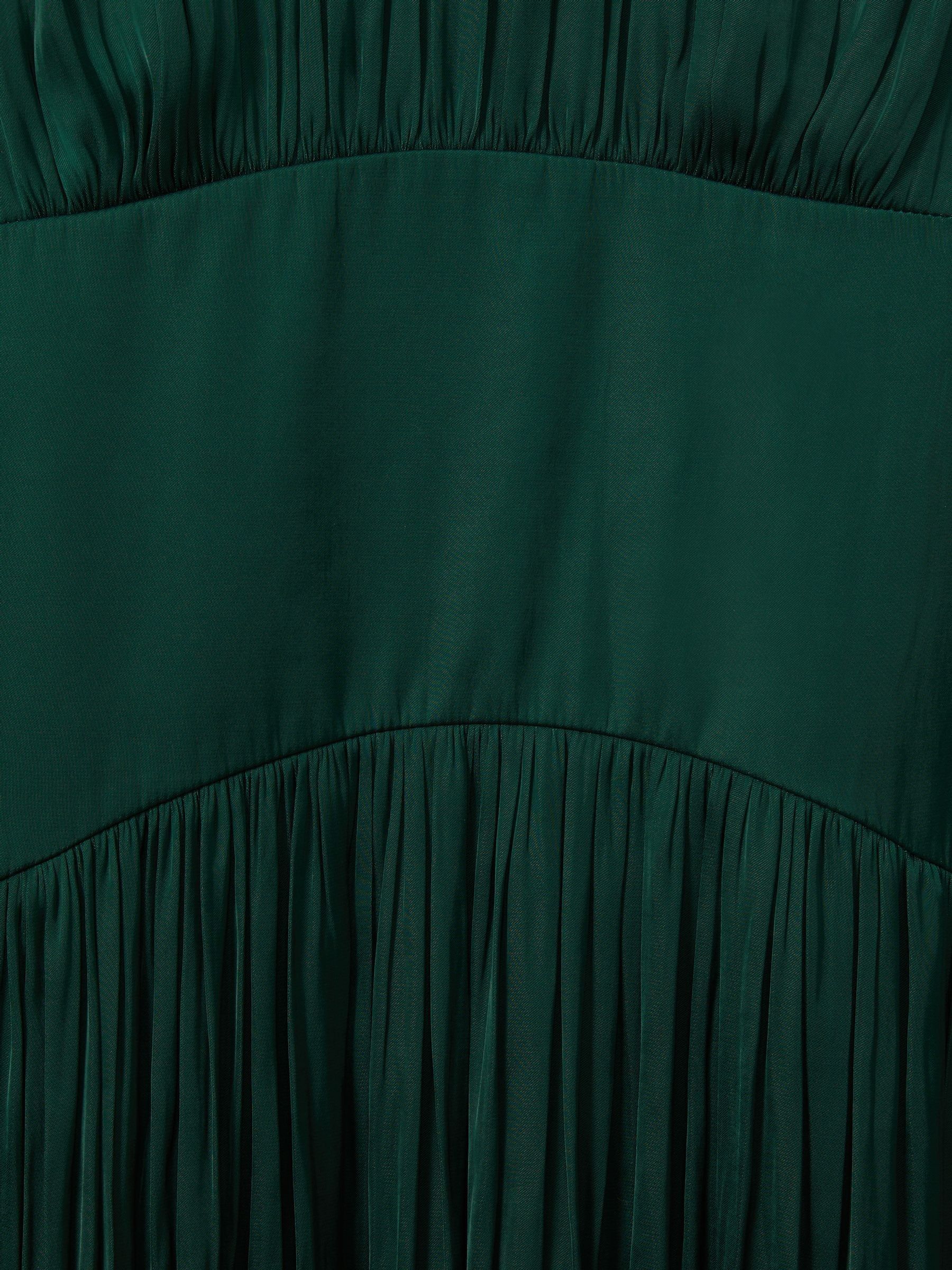 Florere Blouson Sleeve Midi Dress in Dark Green