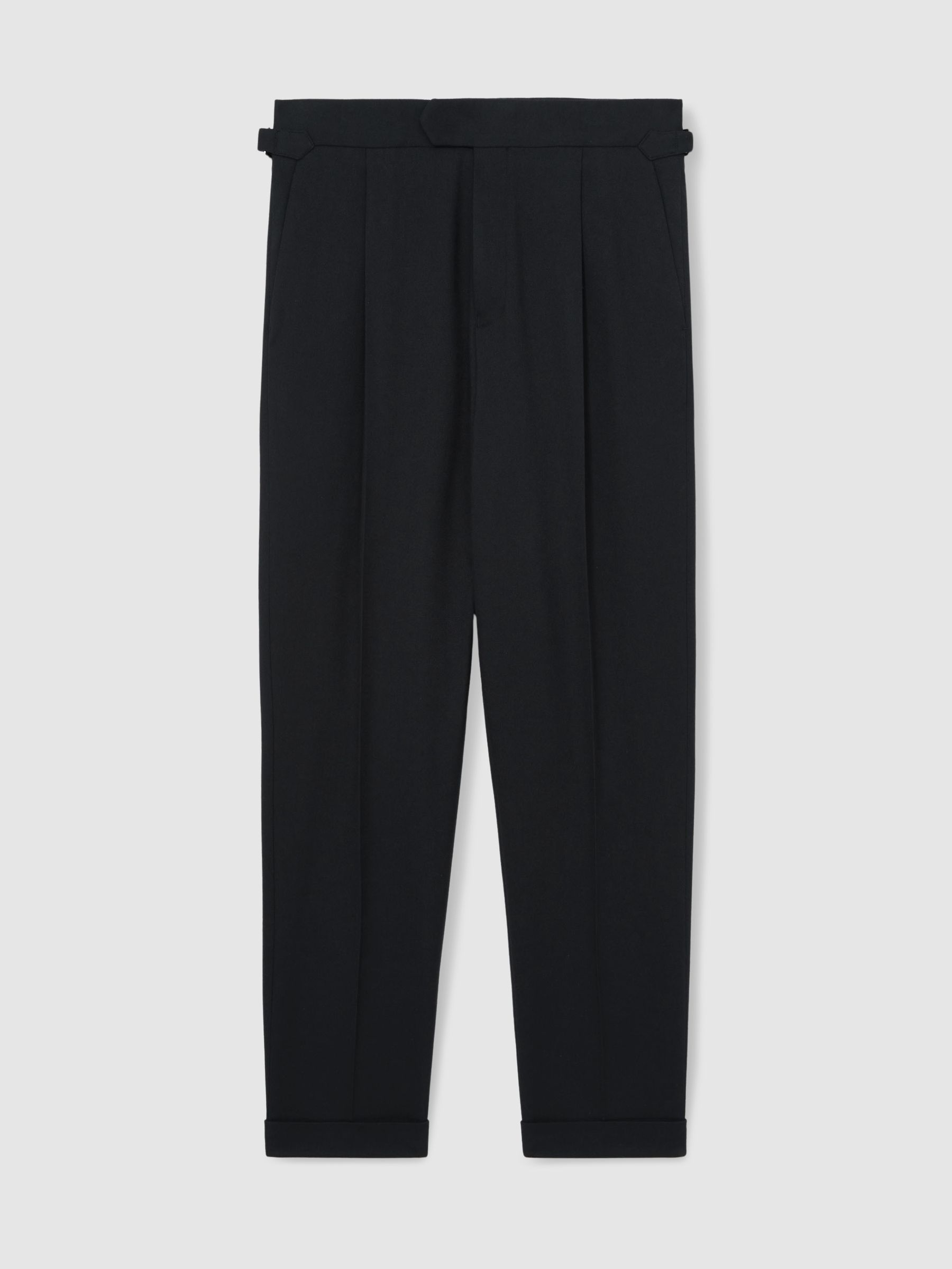 Relaxed Fit Herringbone Trouser in Navy