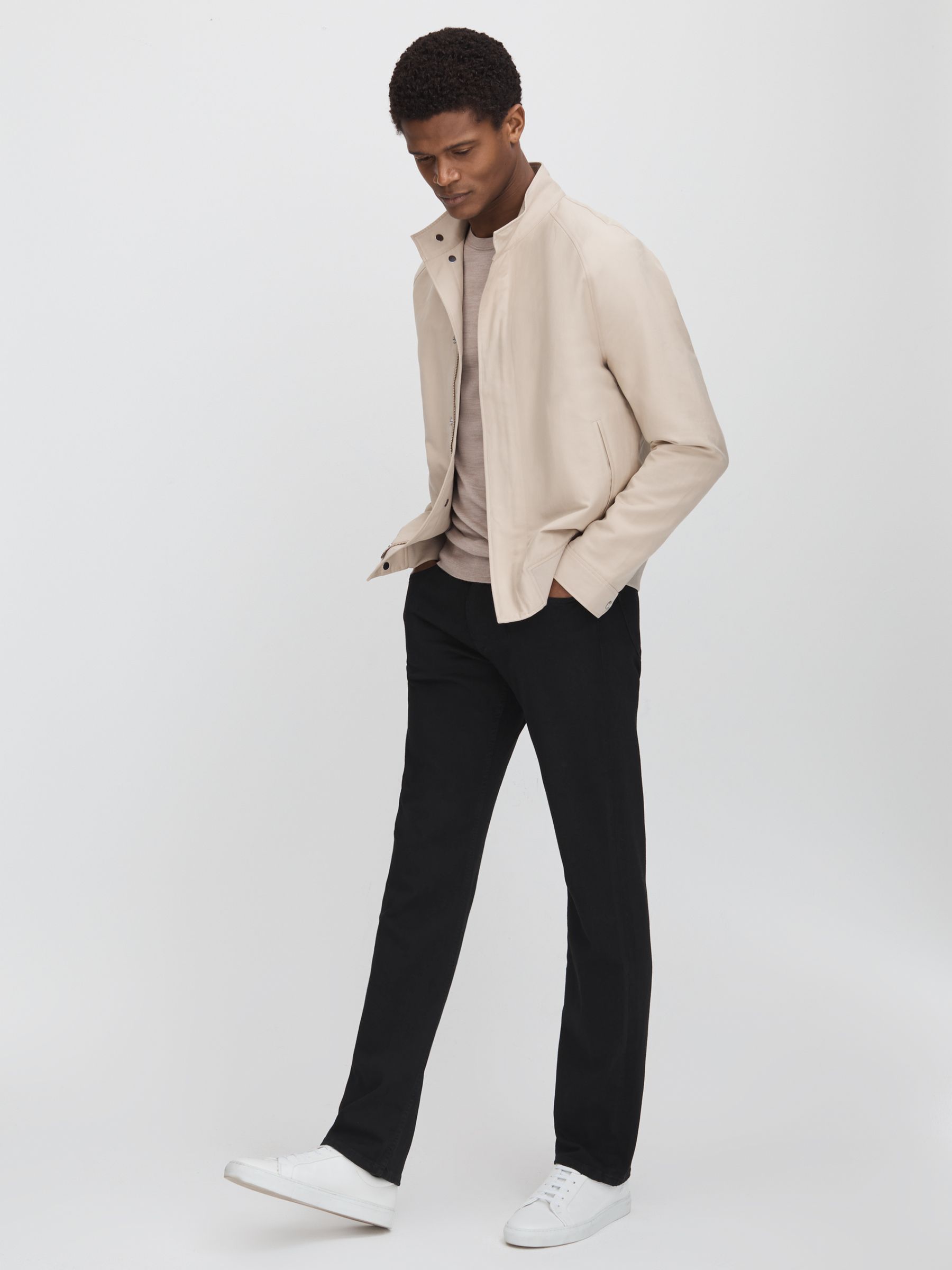 Paige Straight Leg Jeans in Black Shadow