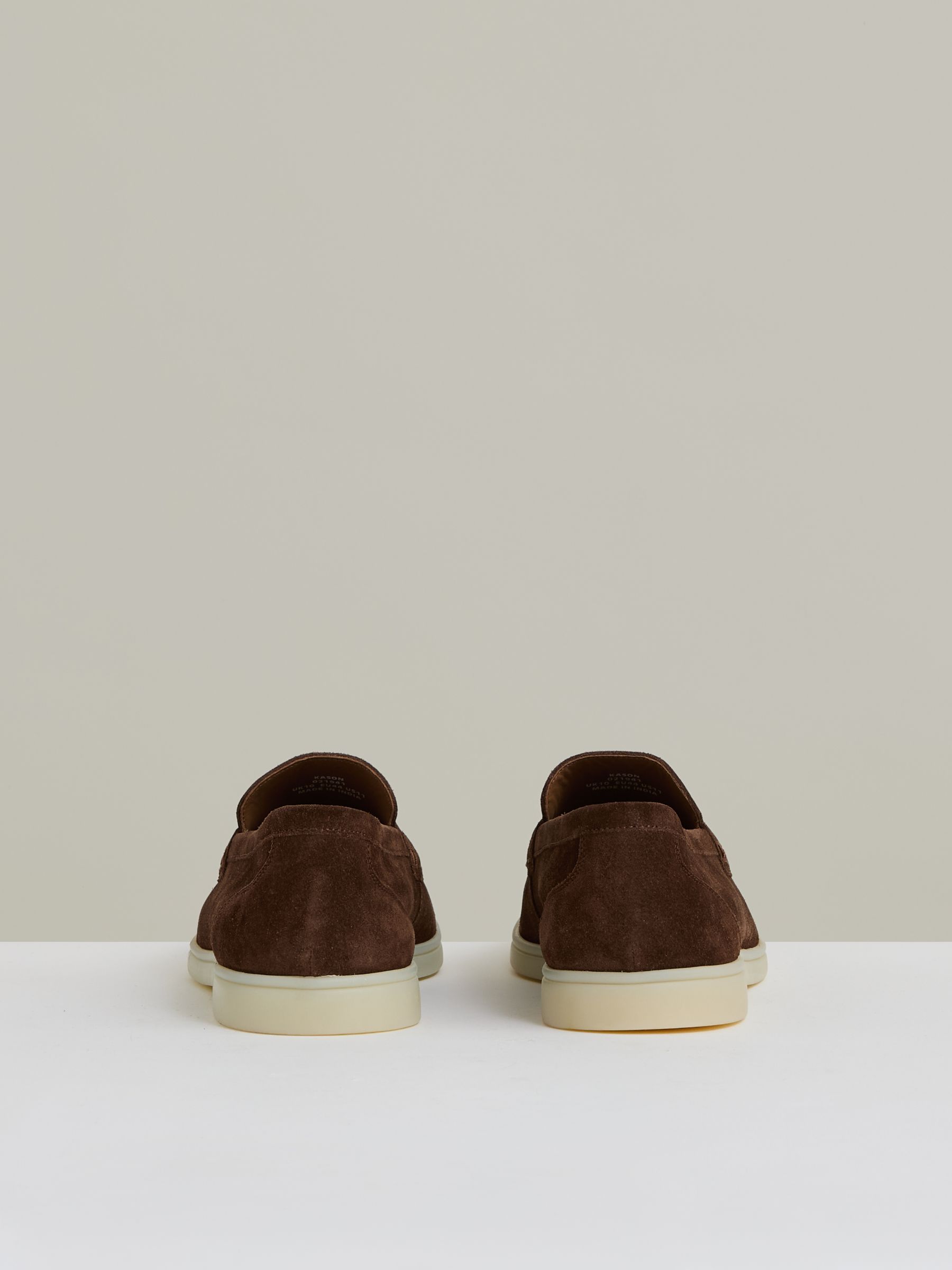 Suede Slip-On Loafers in Brown