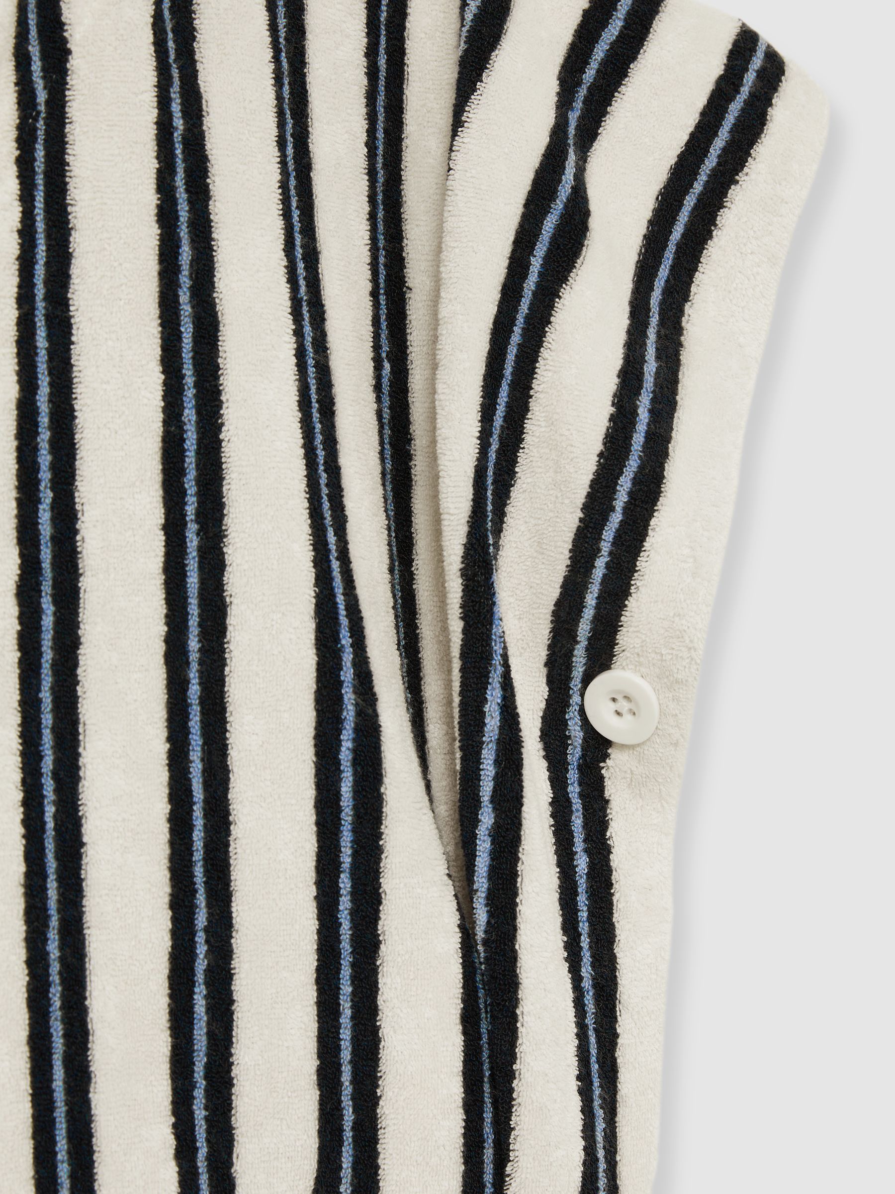 4-9 yrs Hoodie and Shorts Stripe Towelling Set in Blue