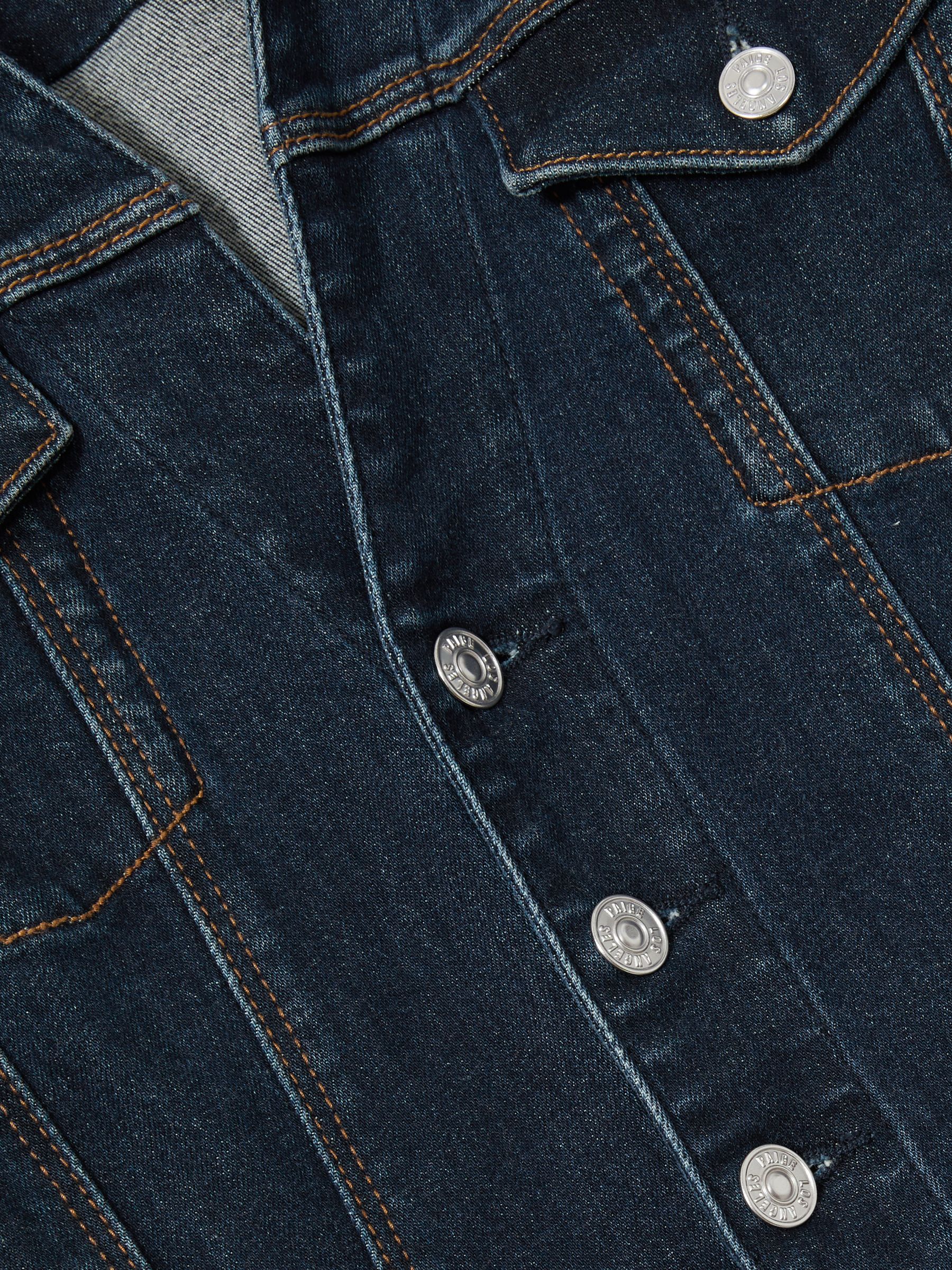 Paige Peregrine Blue Stretch-Cotton Denim Jumpsuit in Peregrine Blue