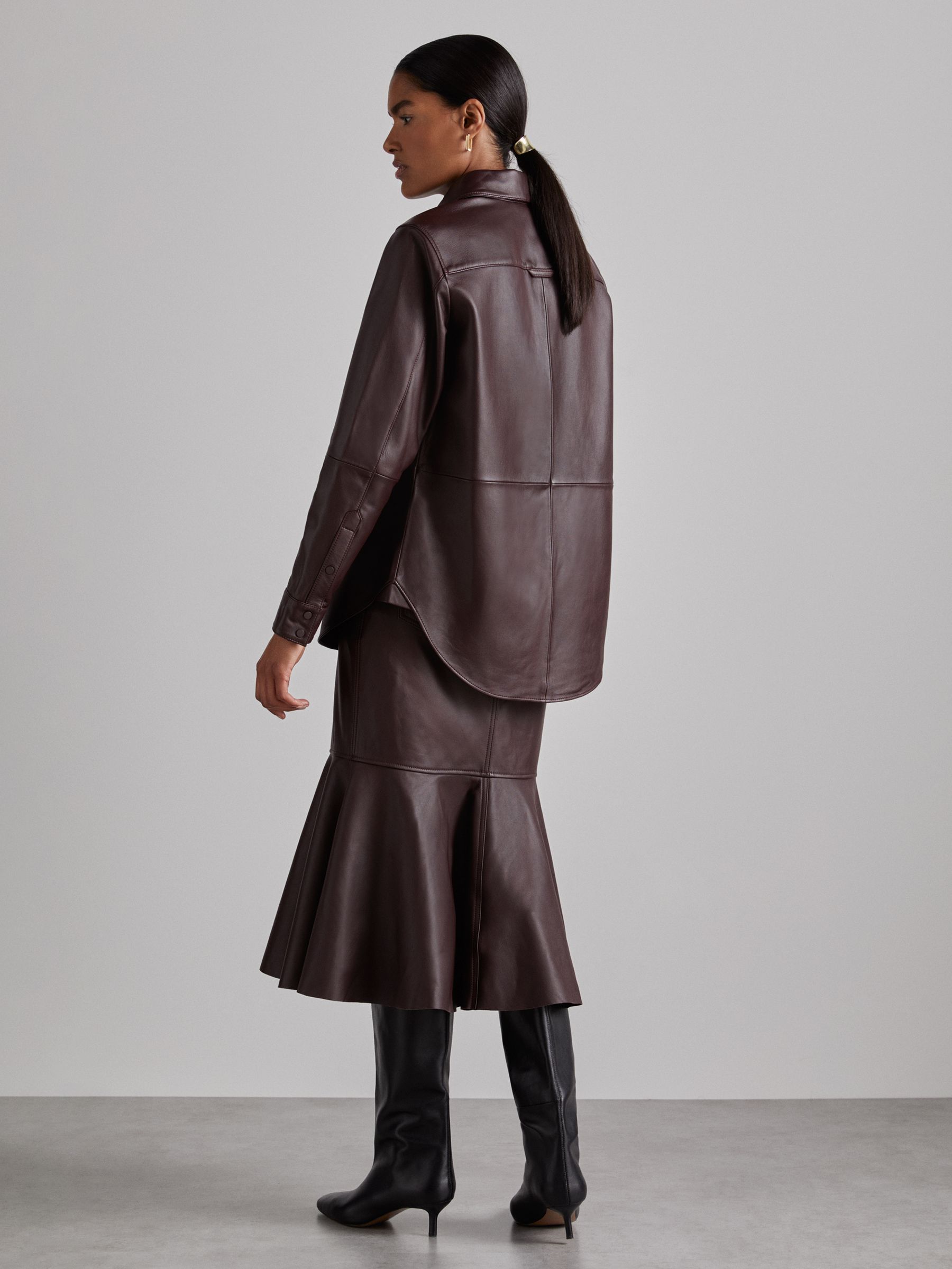 Atelier Leather Shirt in Oxblood