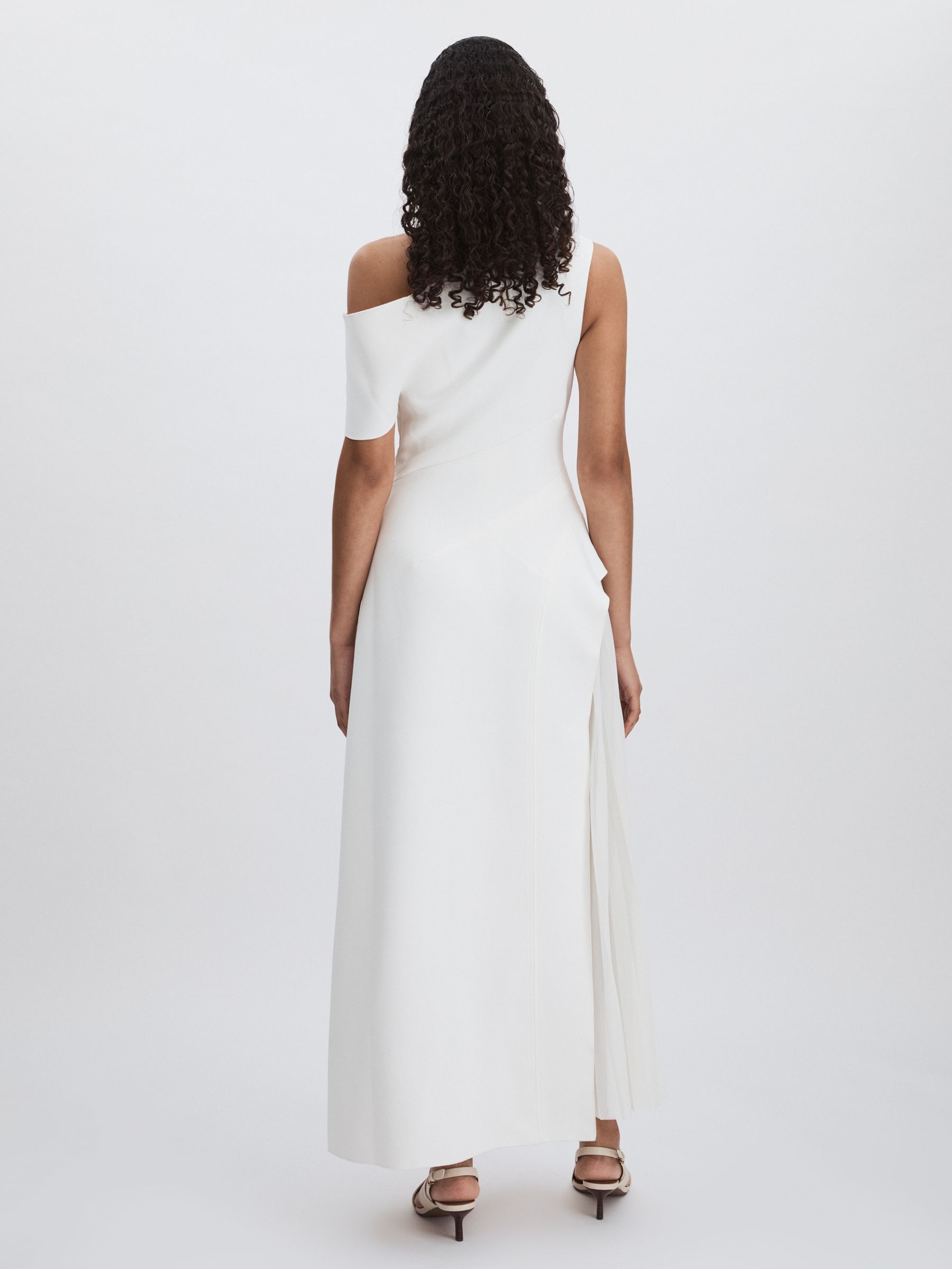 Sudden Midi Dress with Contrast Skirt in Cream