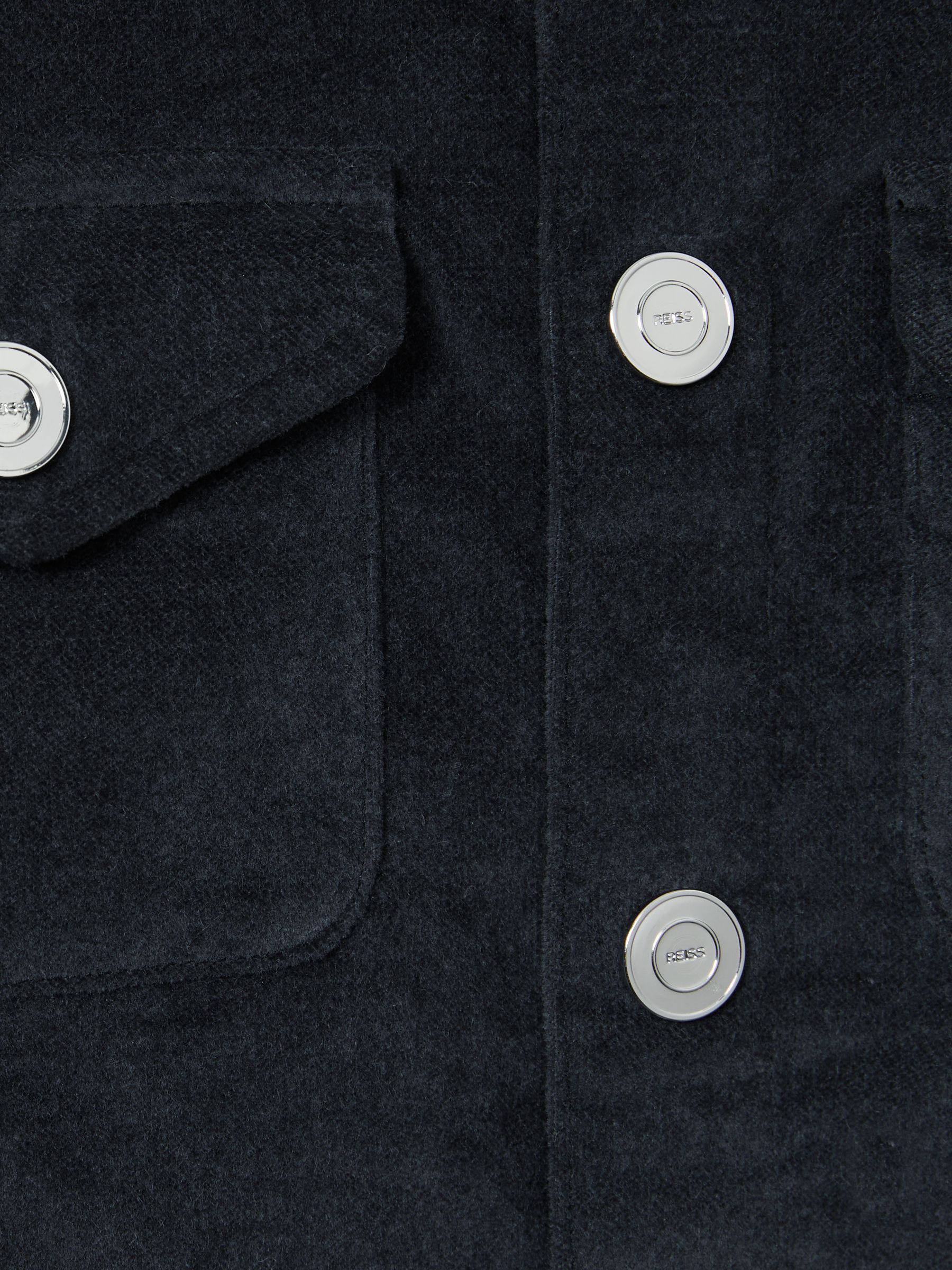 3-9 yrs Velvet Press-Stud Overshirt in Dark Grey
