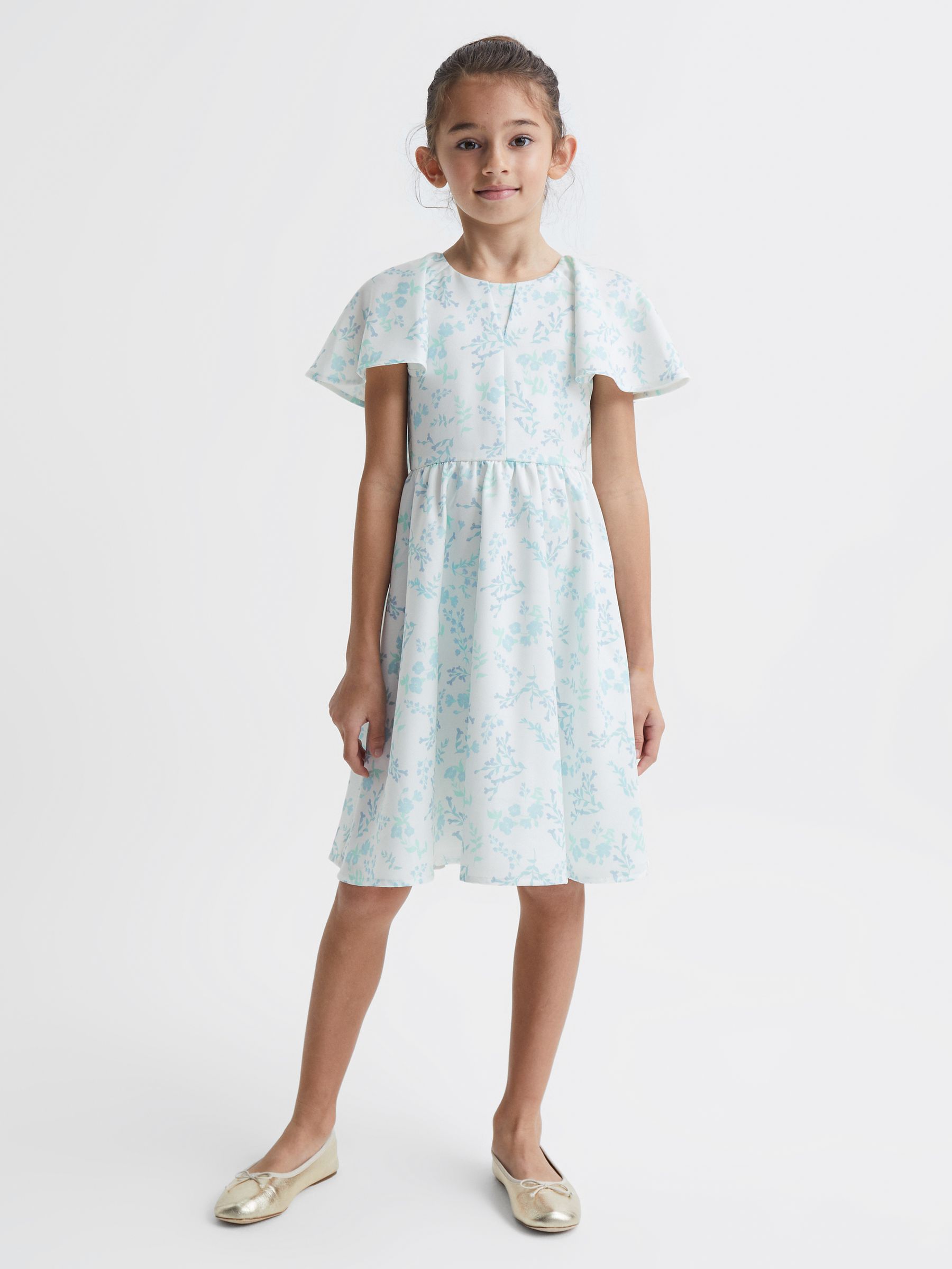 4-9 yrs Satin Midi Dress in Multi
