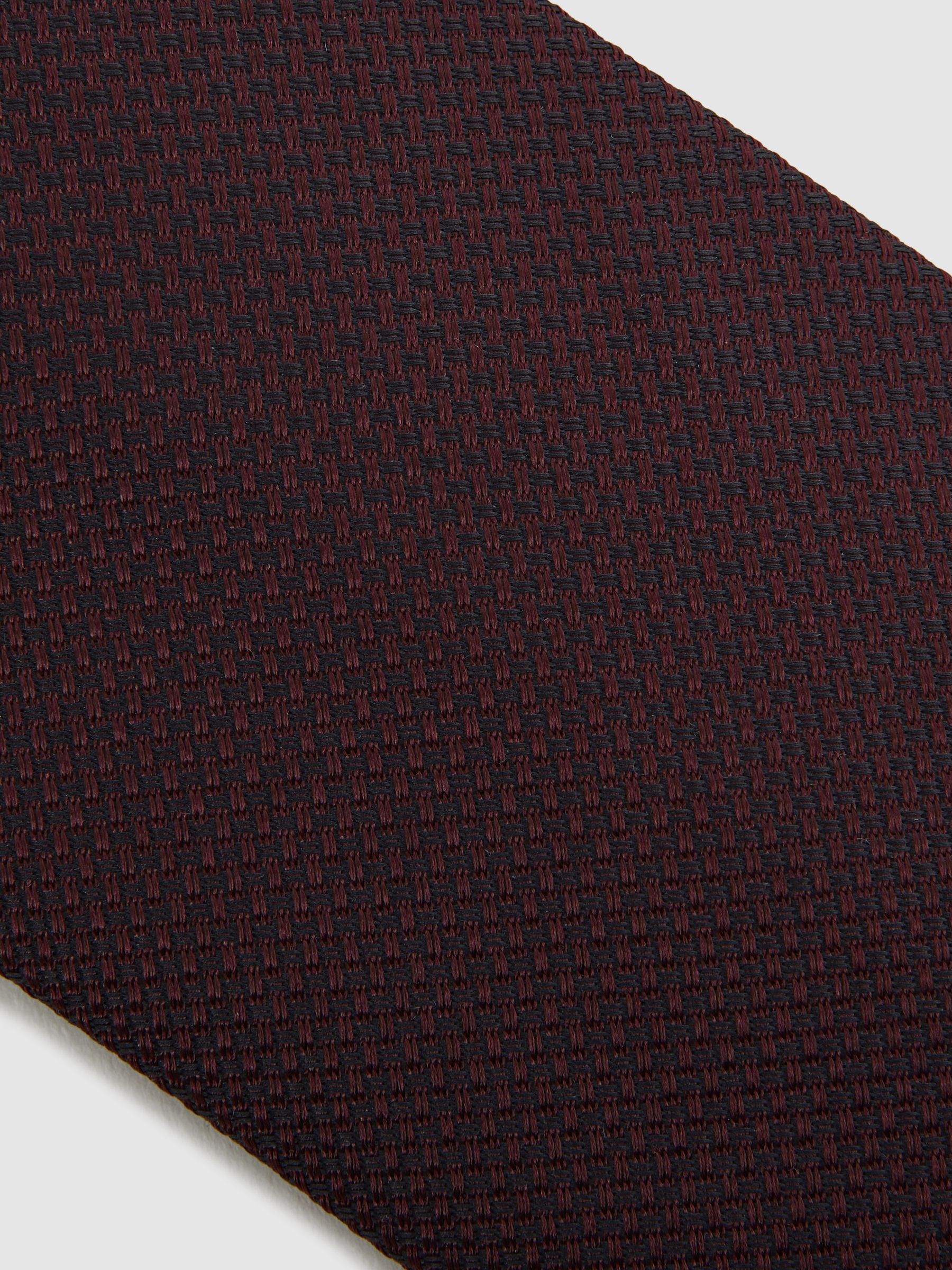 Textured Silk Blend Tie in Burgundy