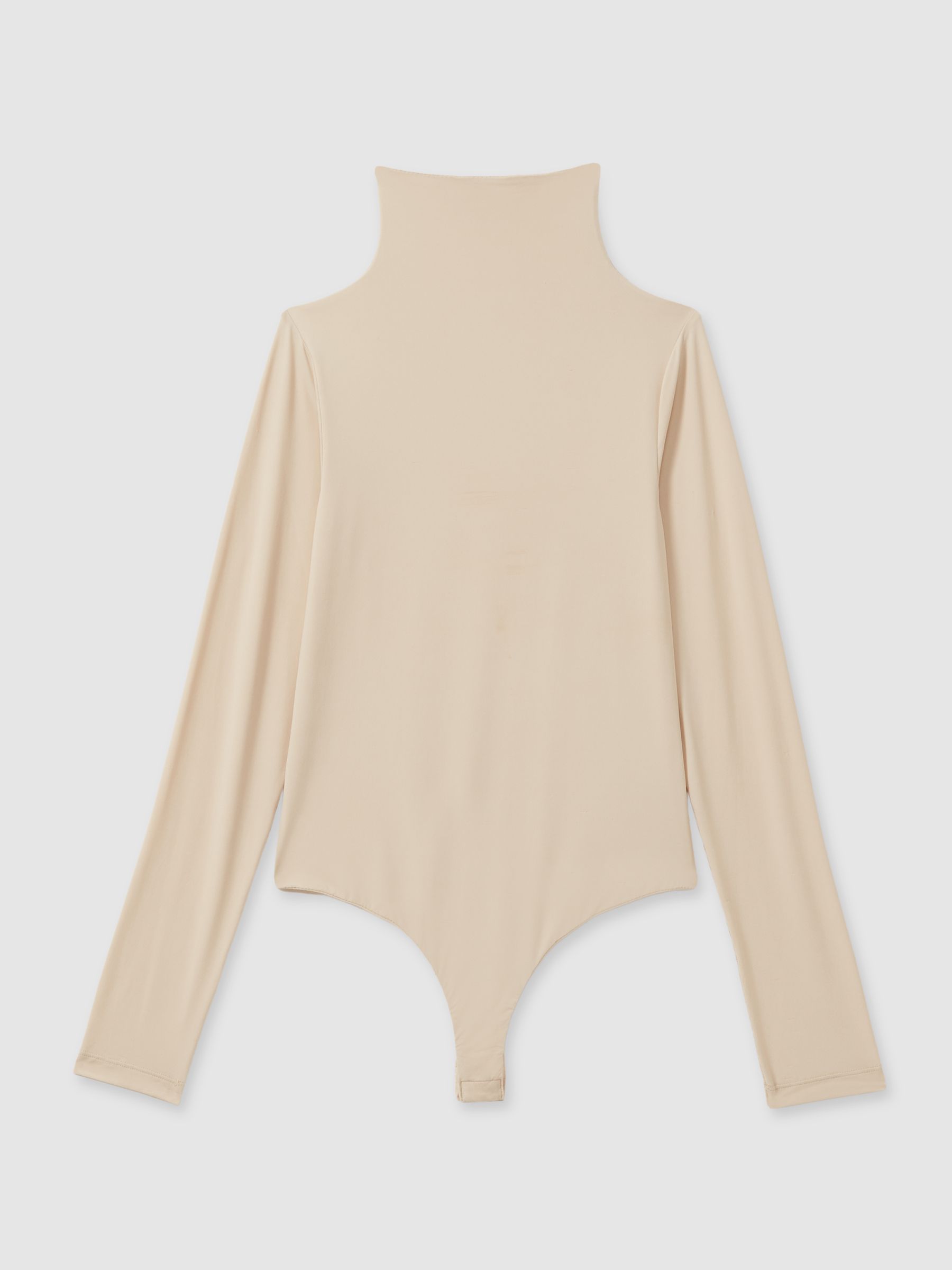 Alba Neutral Seamless Funnel Neck Thong Bodysuit