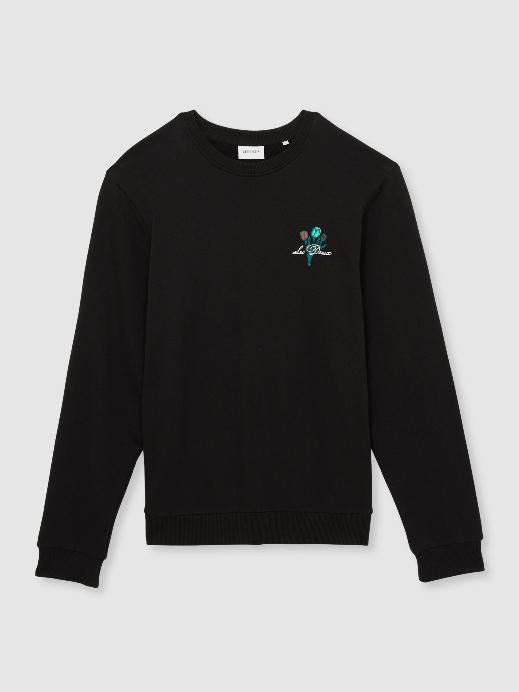 Les Deux Cotton Café Sweatshirt in Black Print