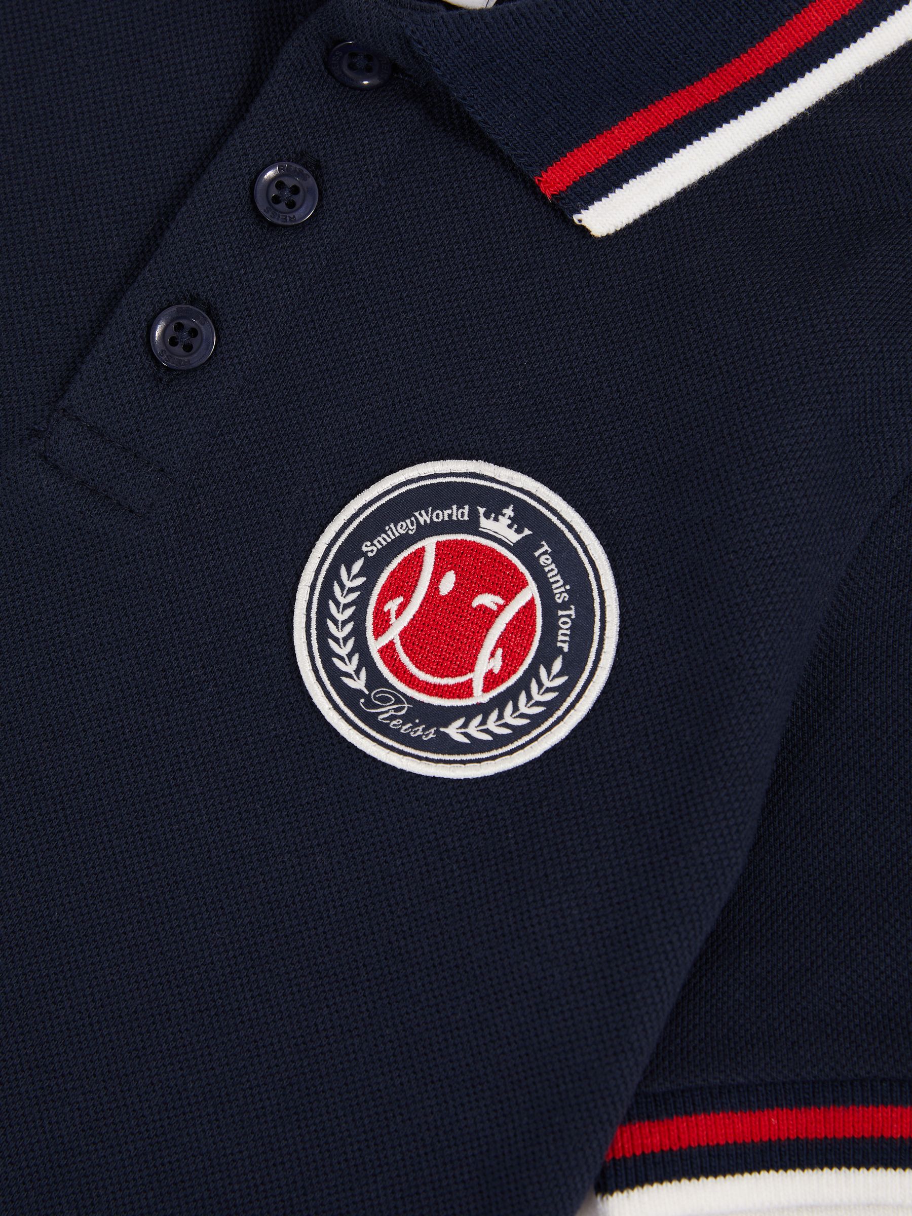 9-13 yrs SmileyWorld | Reiss Piqué Polo Shirt in Navy