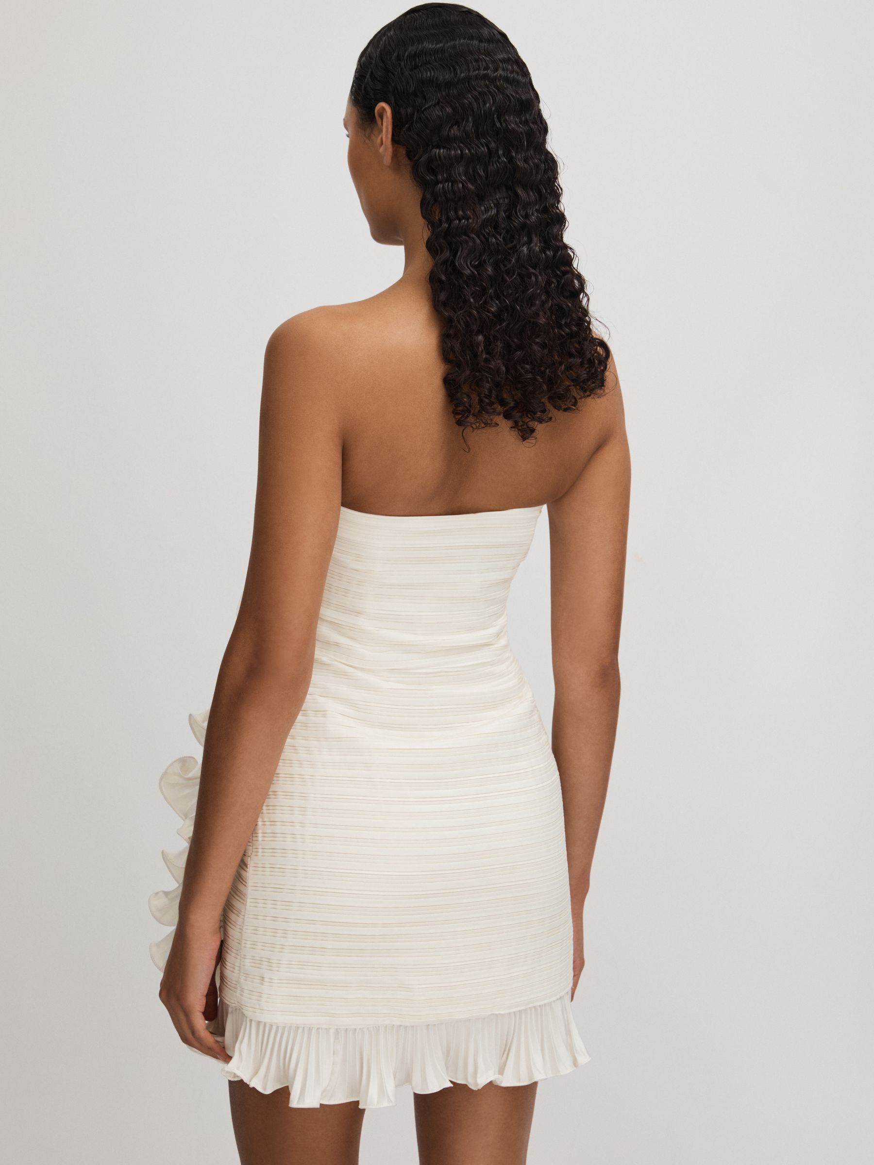 Amur Strapless Ruffle Mini Dress in Ivory