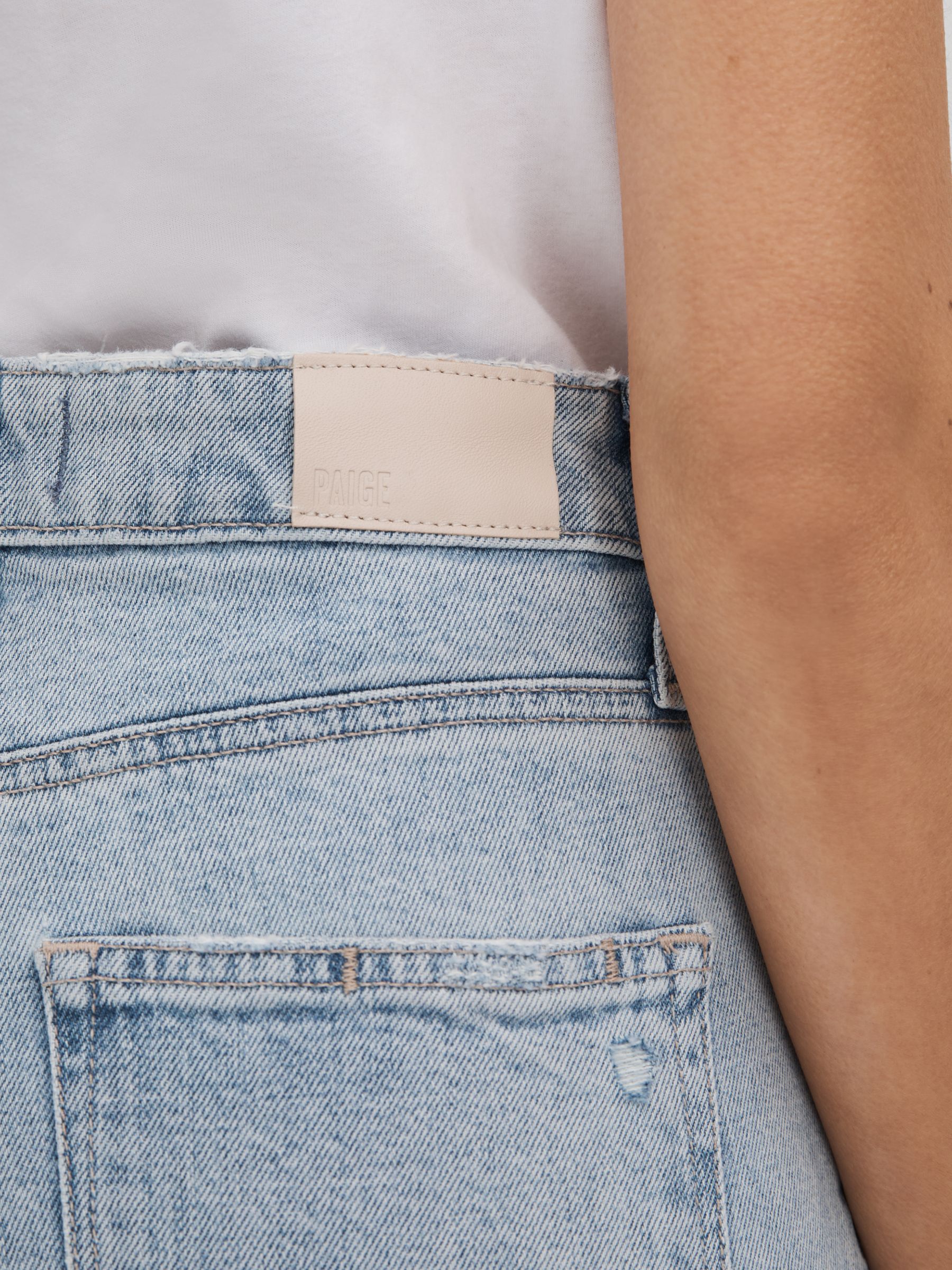 Paige Straight Leg Split Hem Jeans in Gianna Blue