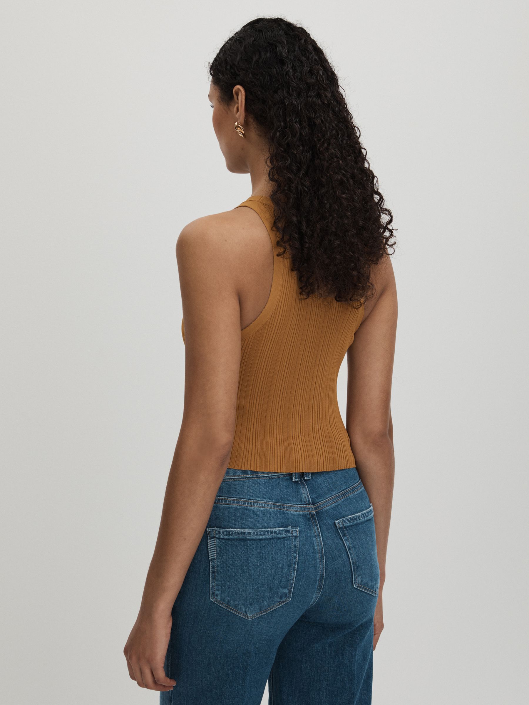 Good American Ribbed Vest in Tan