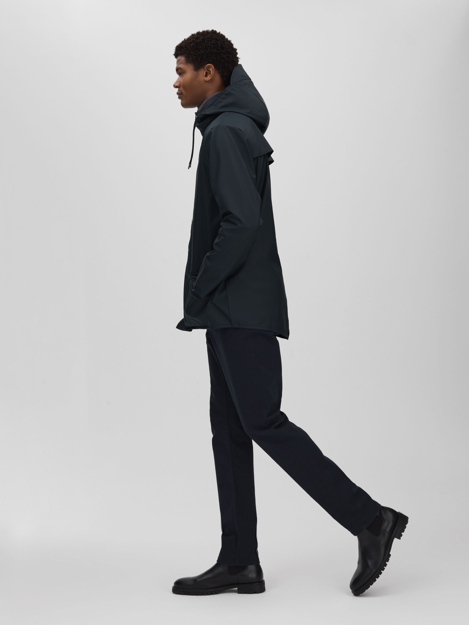 Rains Unisex Hooded Raincoat in Navy