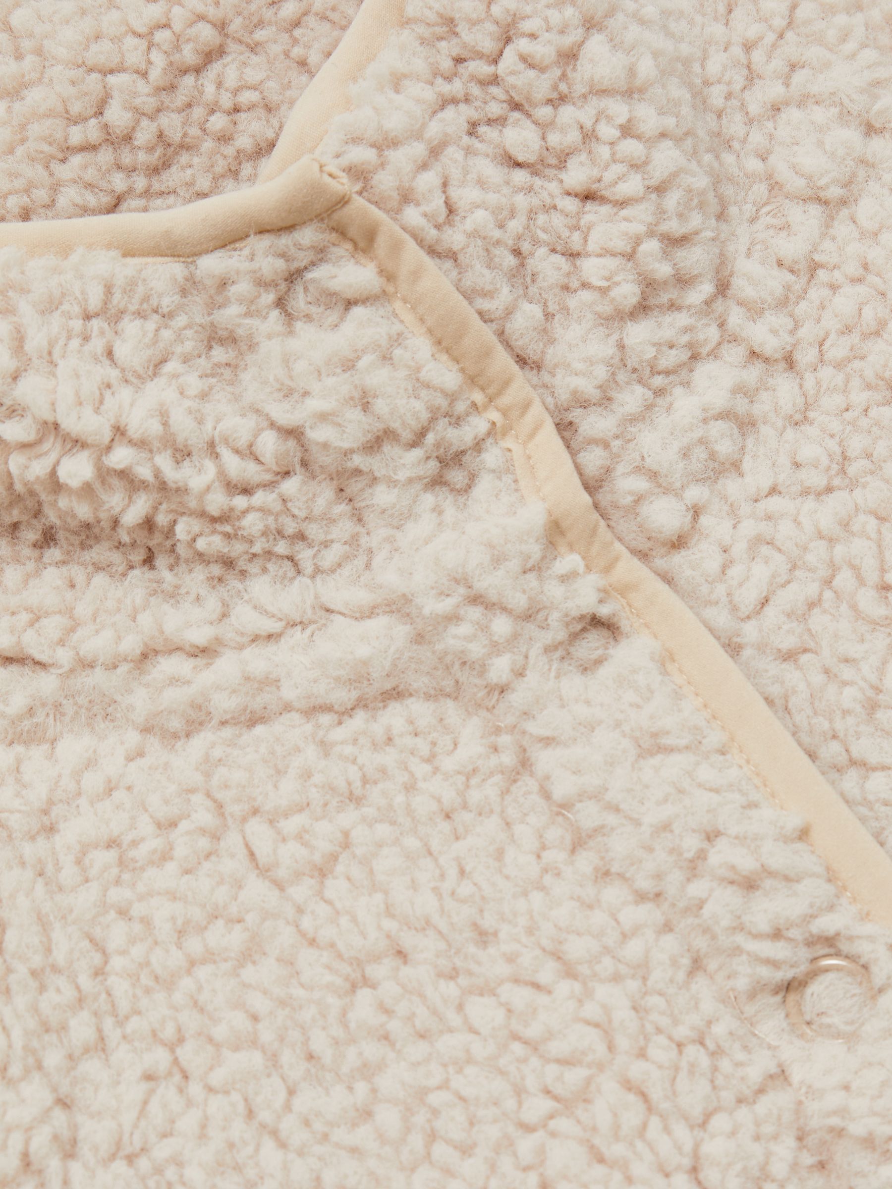 Press Stud Fleece Sweatshirt in Natural