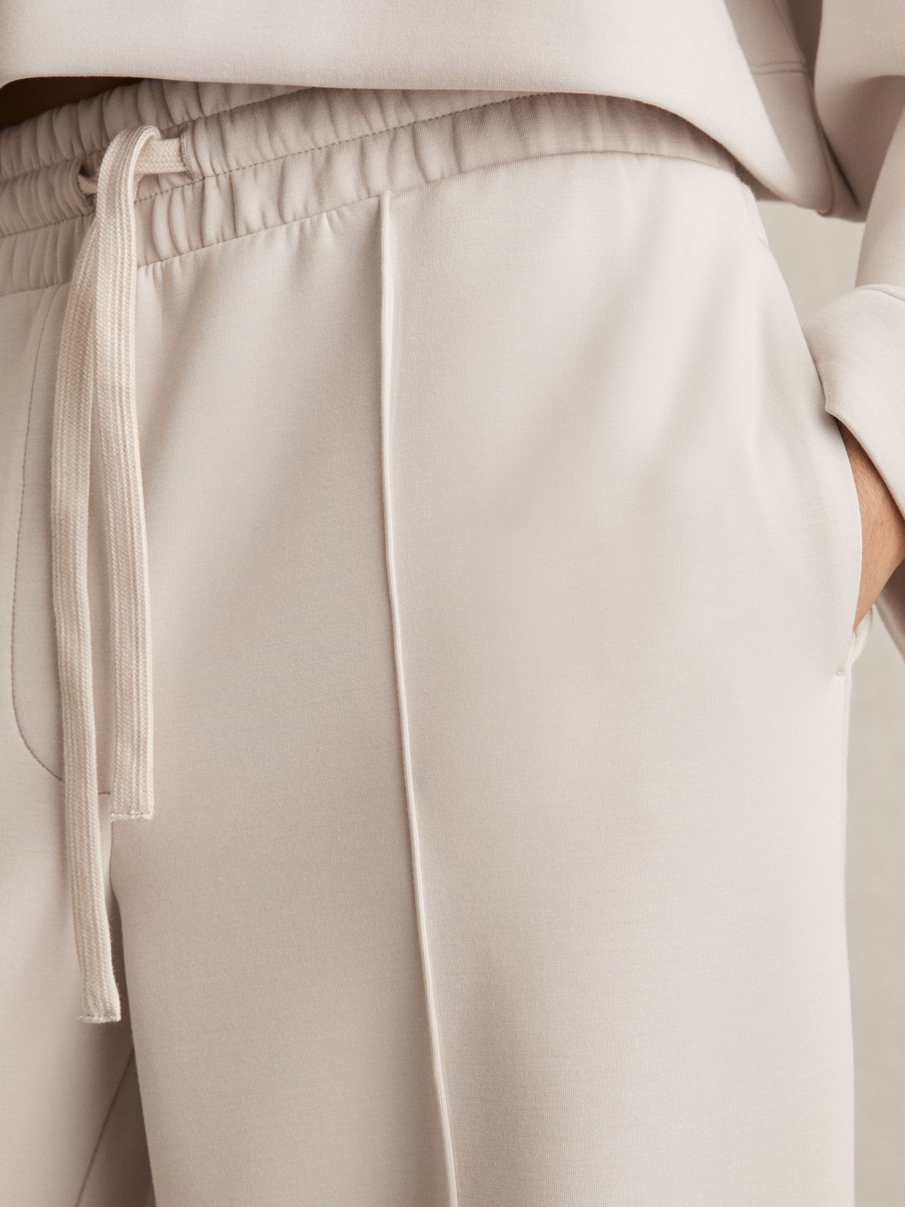 Interlock Wide-Leg Drawstring Joggers in Stone