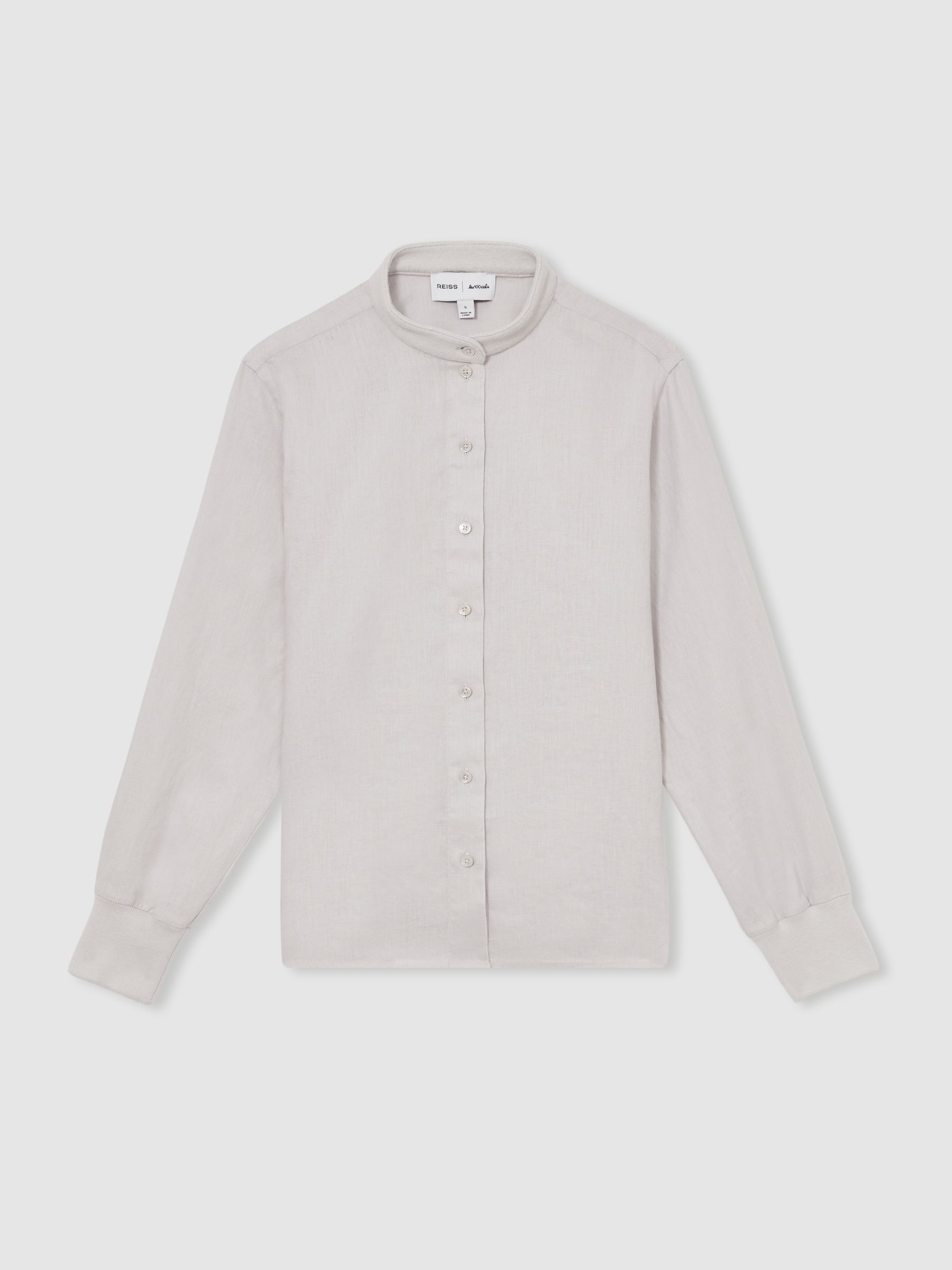 Reiss | Les 100 Ciels Linen Shirt in Soft Grey