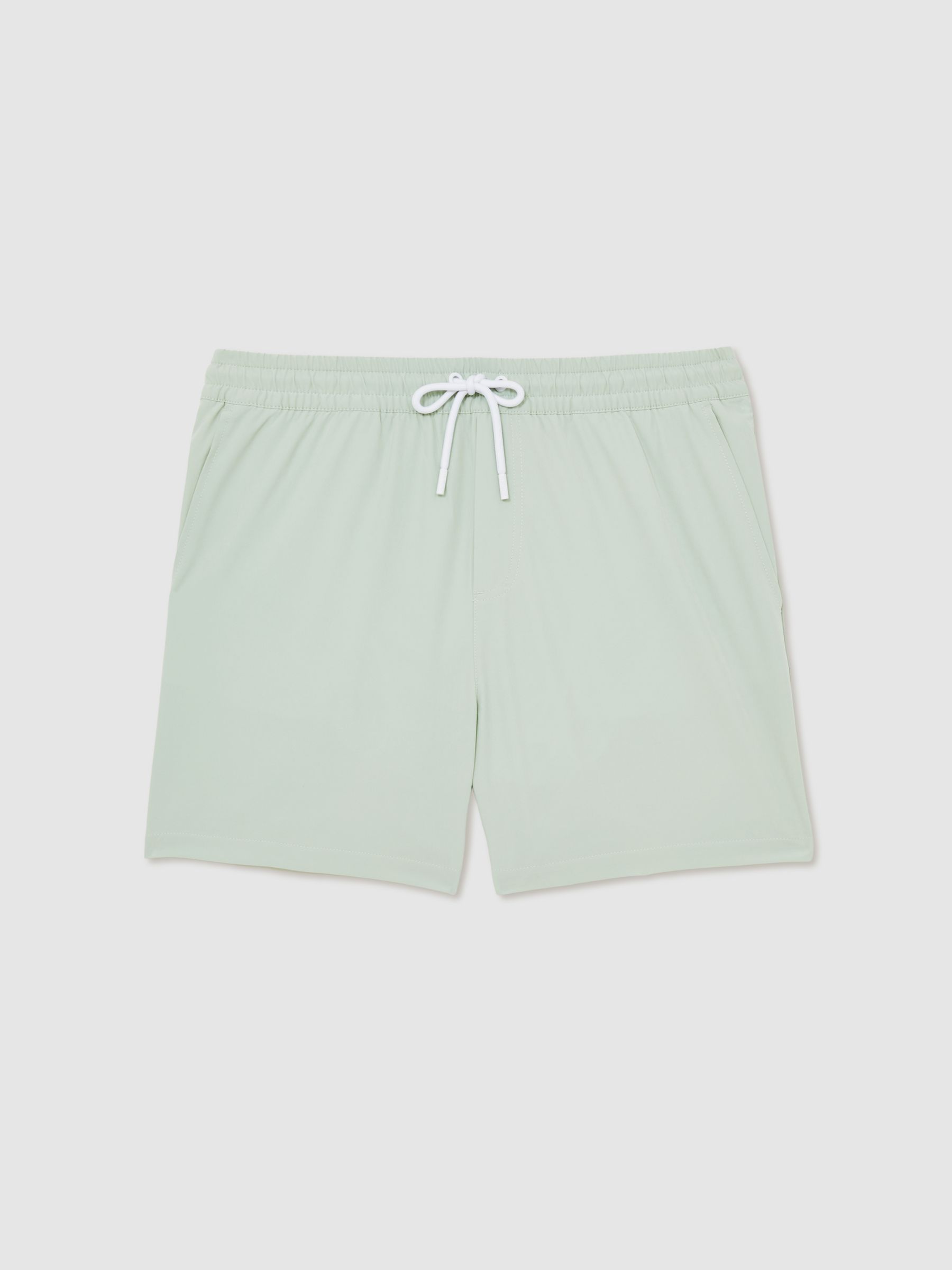 Drawstring Swim Shorts in Mint Green