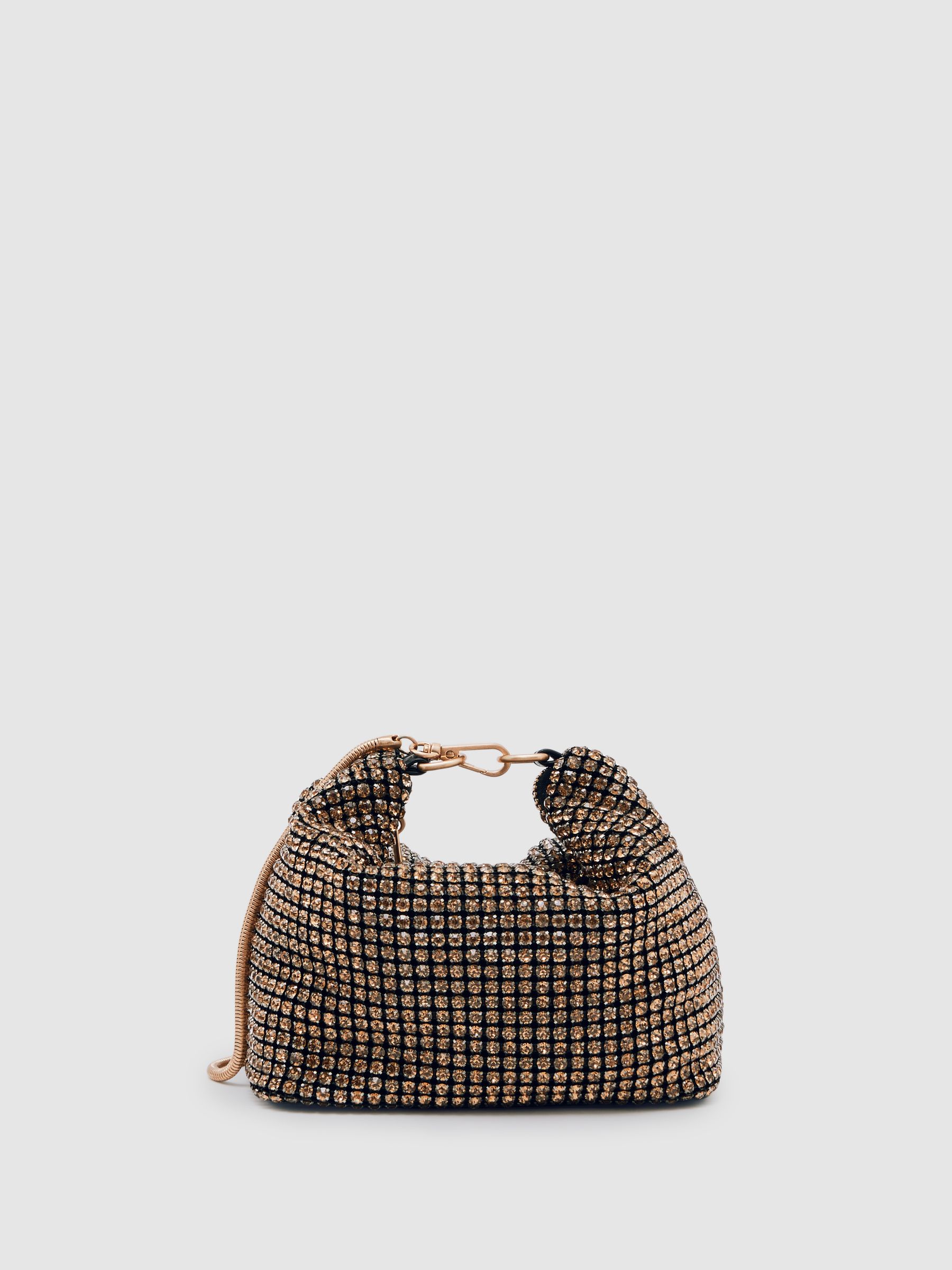 Crystal Bracelet Pouch Bag in Gold