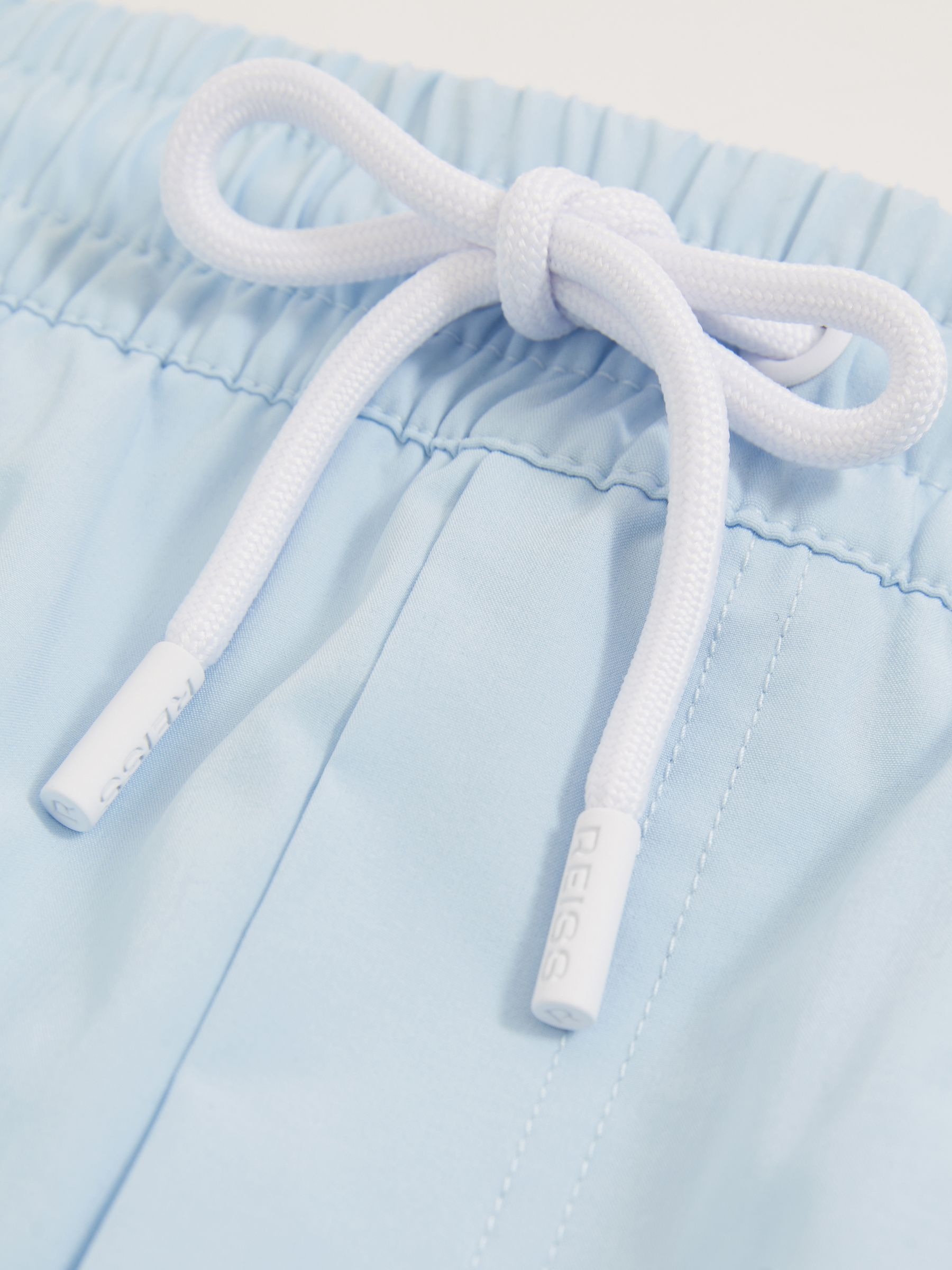 Drawstring Swim Shorts in Soft Blue