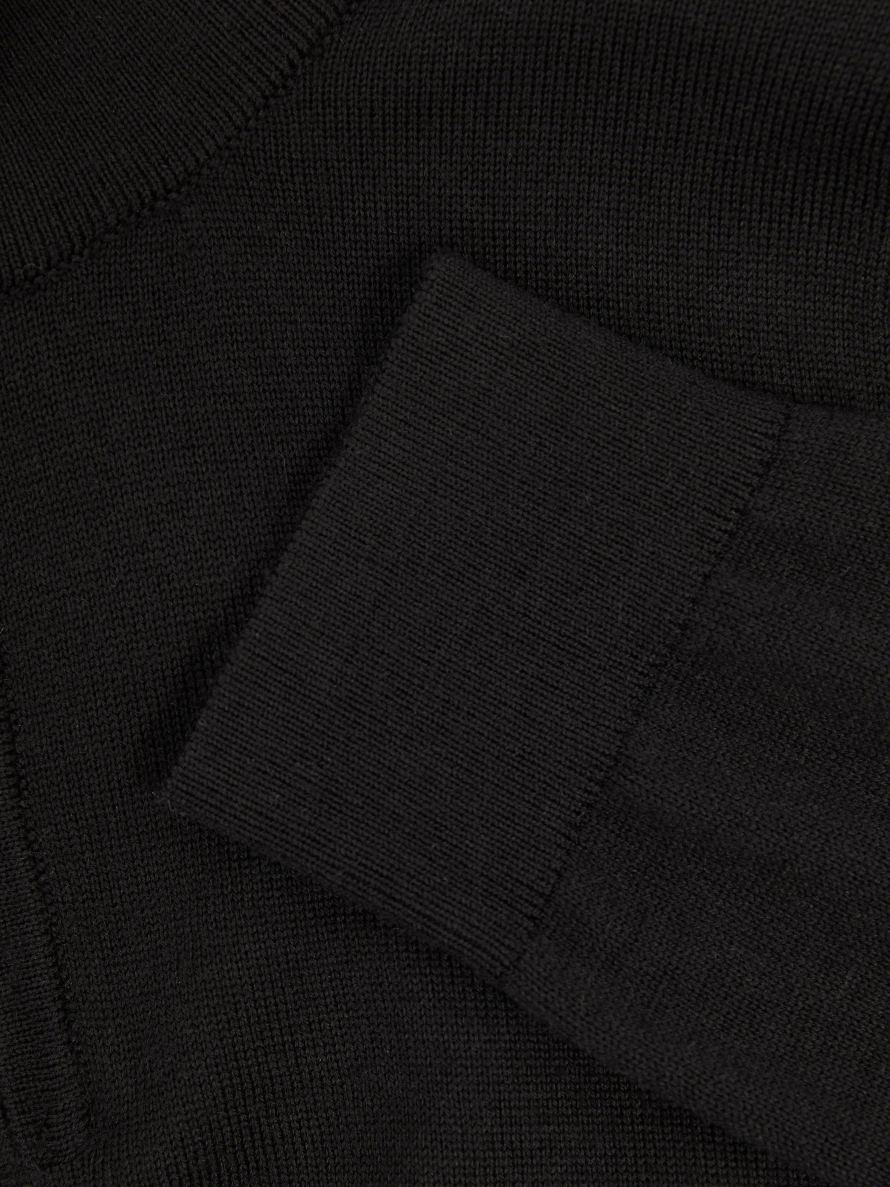 9-13 yrs Merino Wool Half-Zip Funnel Neck Jumper in Black