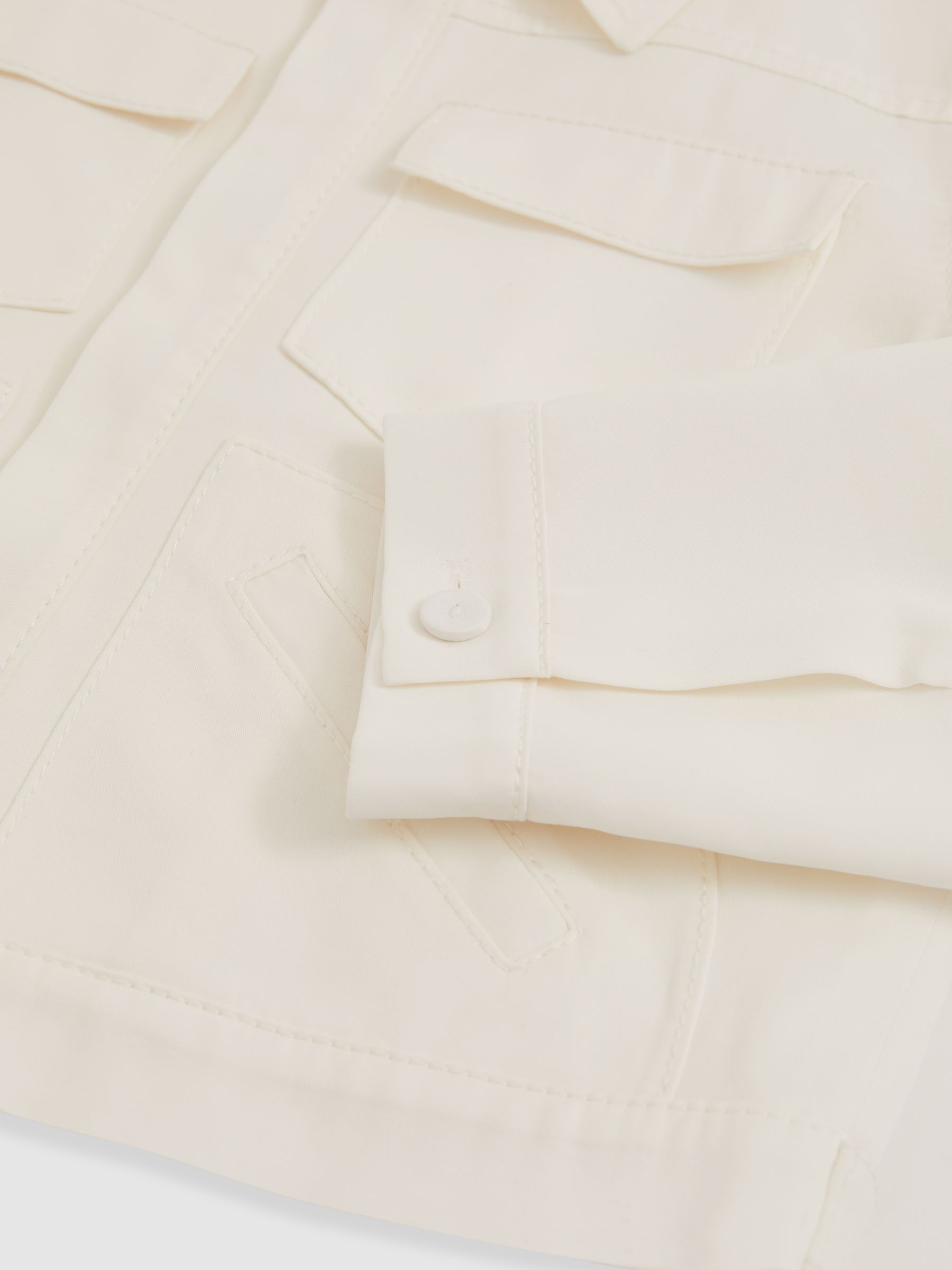 4-9 yrs Button-Through Cropped Shirt Jacket in Ivory
