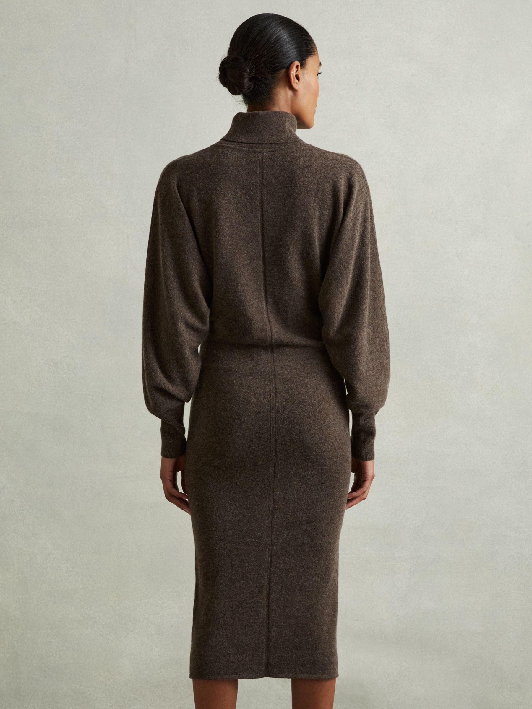 Petite Jumper Dress with Wool and Cashmere in Chocolate