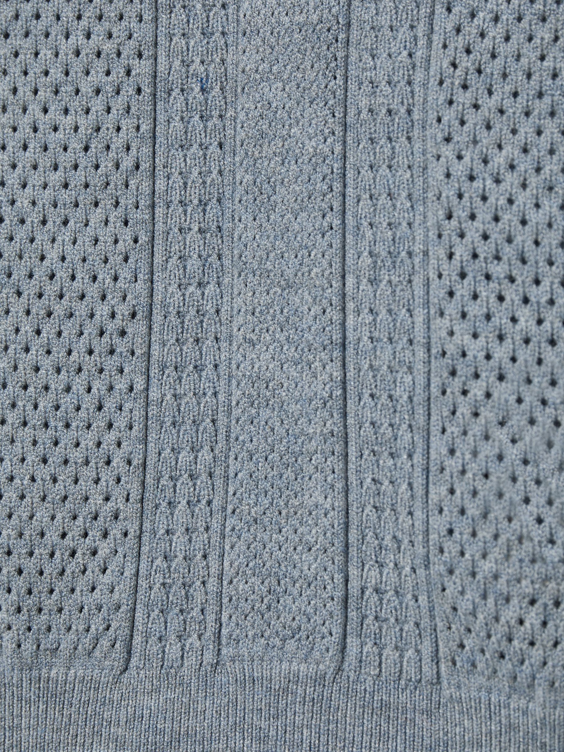 3-9 yrs Textured-Knit Half-Zip Polo Shirt in Airforce Blue