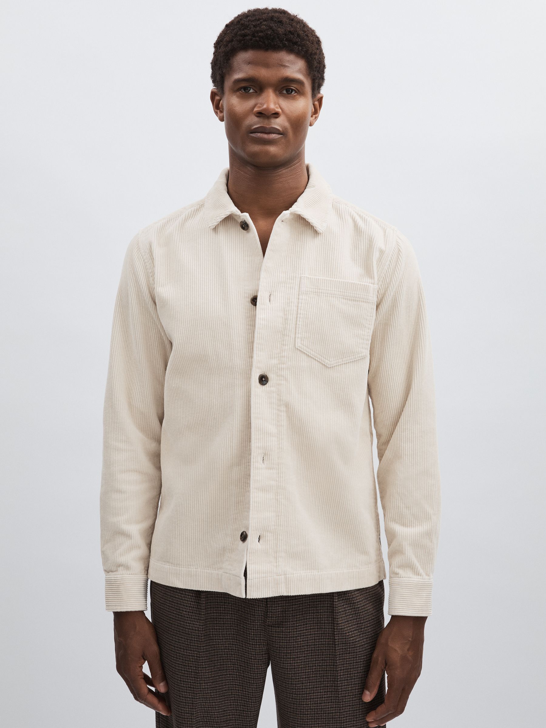 Les Deux Cotton Corduroy Overshirt in Ivory
