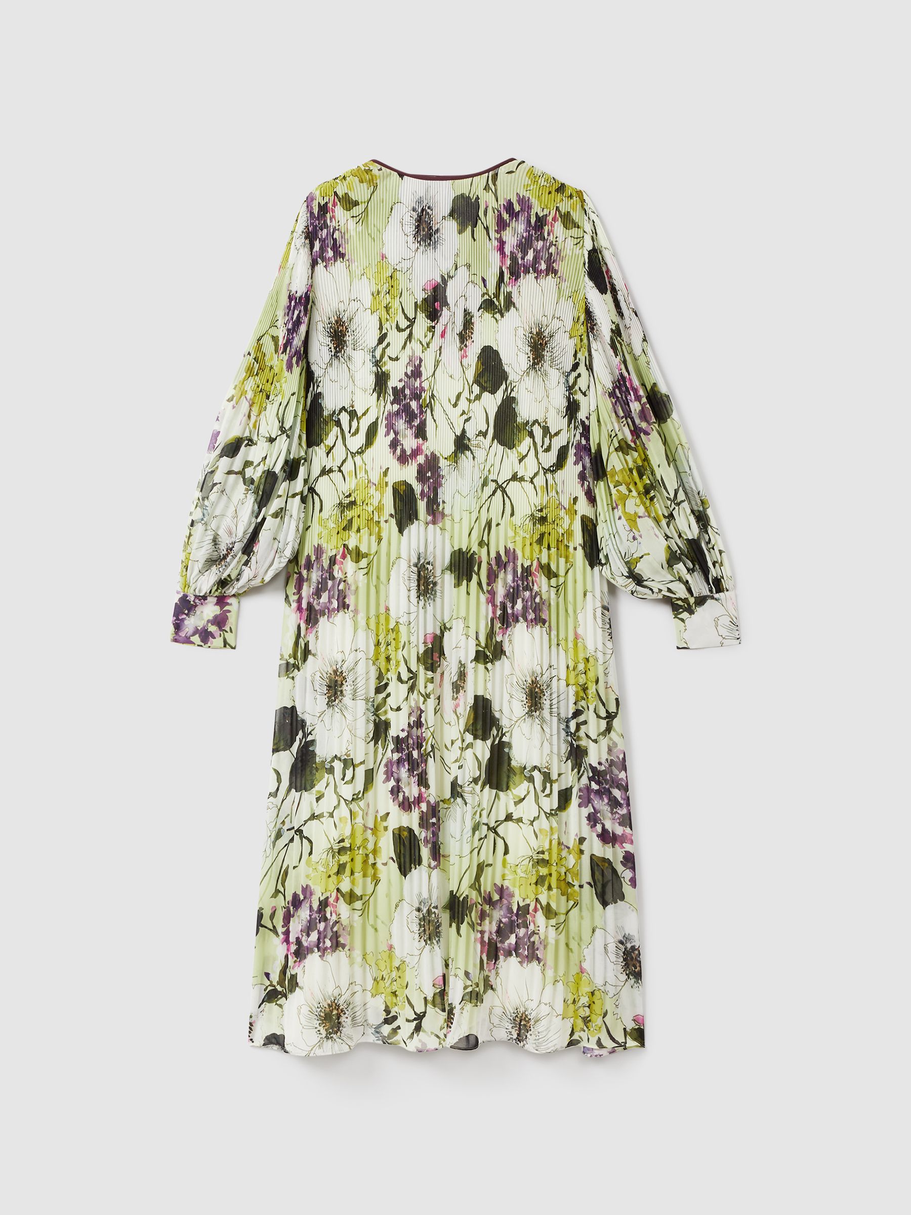 Florere Printed Blouson Sleeve Midi Dress in Multi