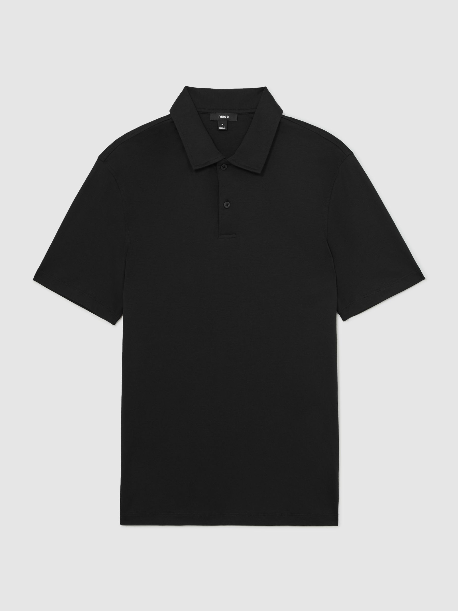 Air-Water Cotton Polo Shirt in Black