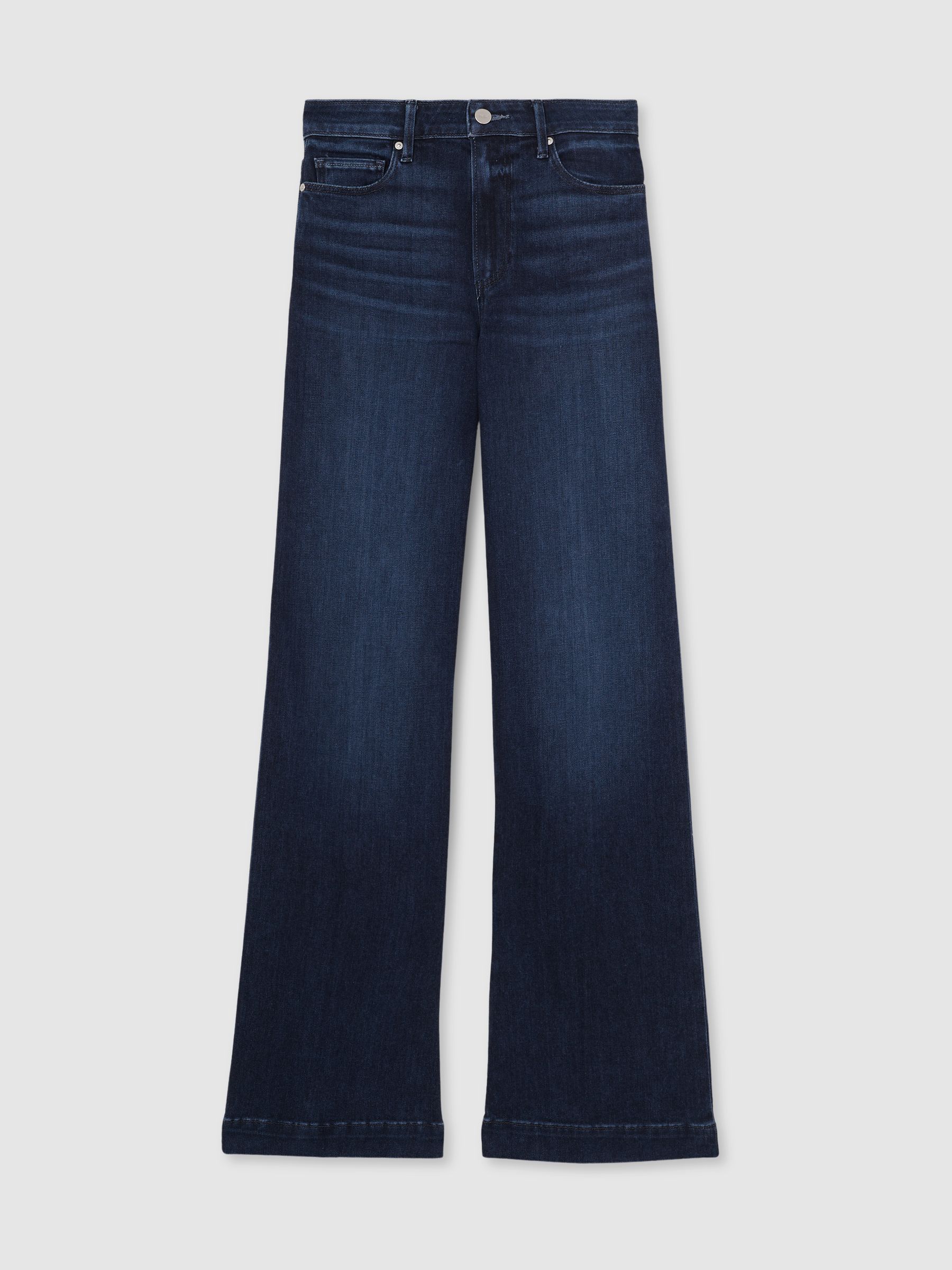 Paige 32�?Wide-Leg Jeans in Navy Blue