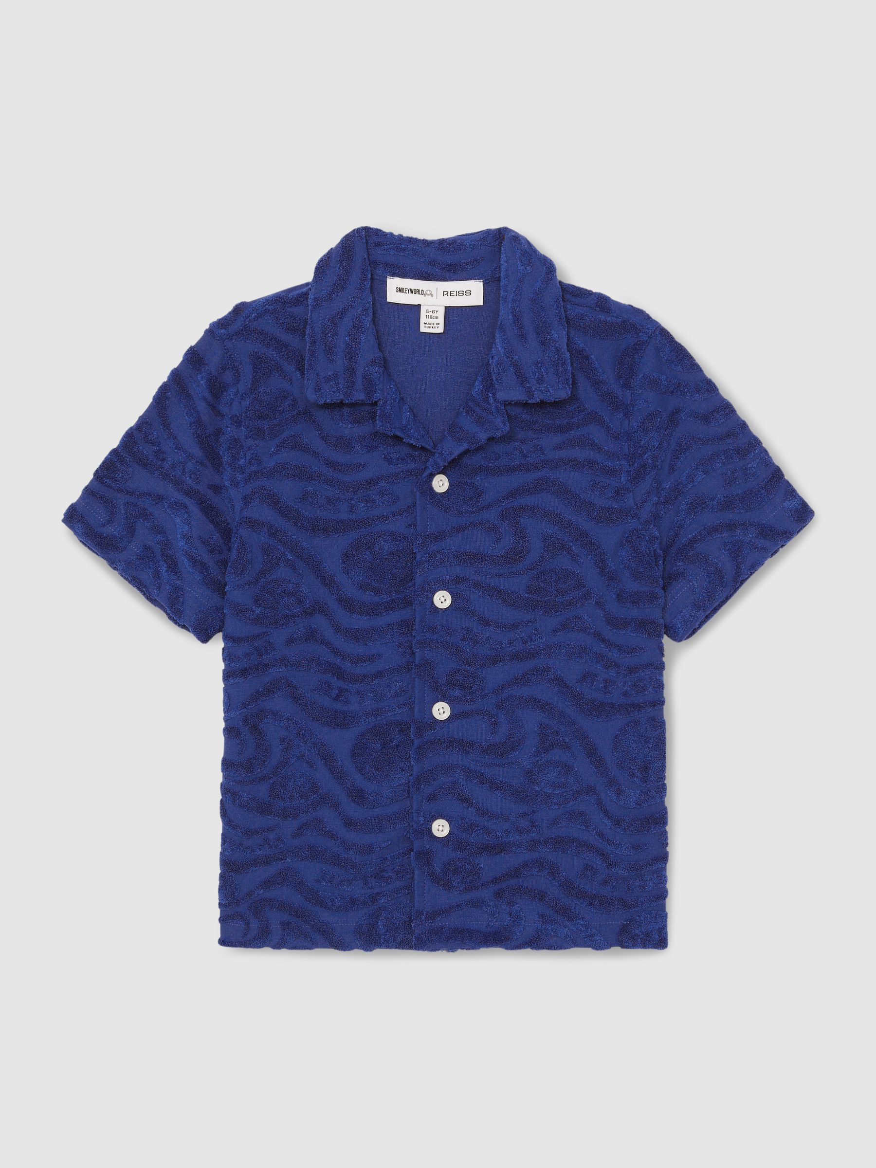 3-9 yrs SmileyWorld | Reiss Wave Texture Shirt in Bright Blue