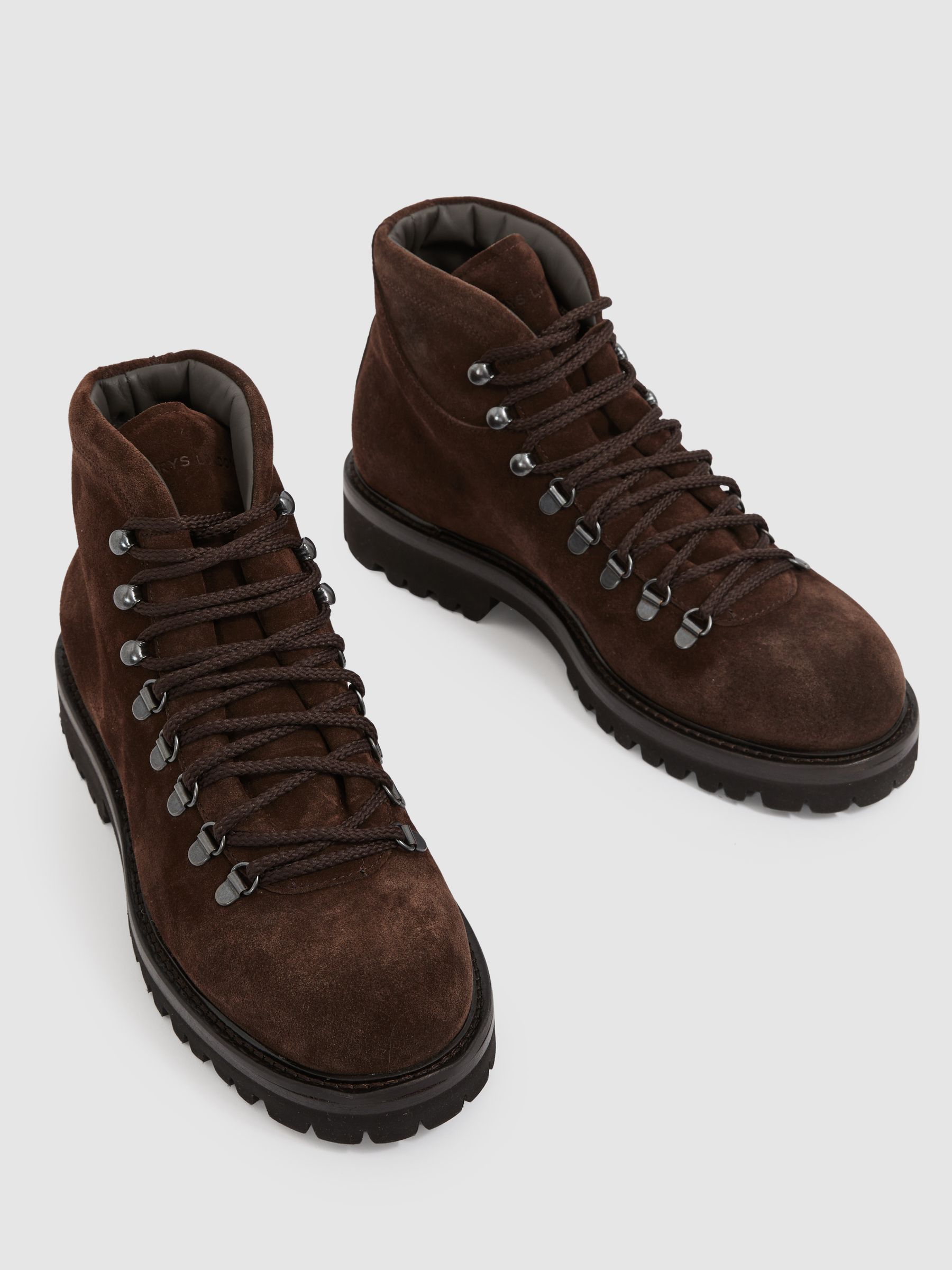 Harrys London Suede Hiking Boots in Dark Brown