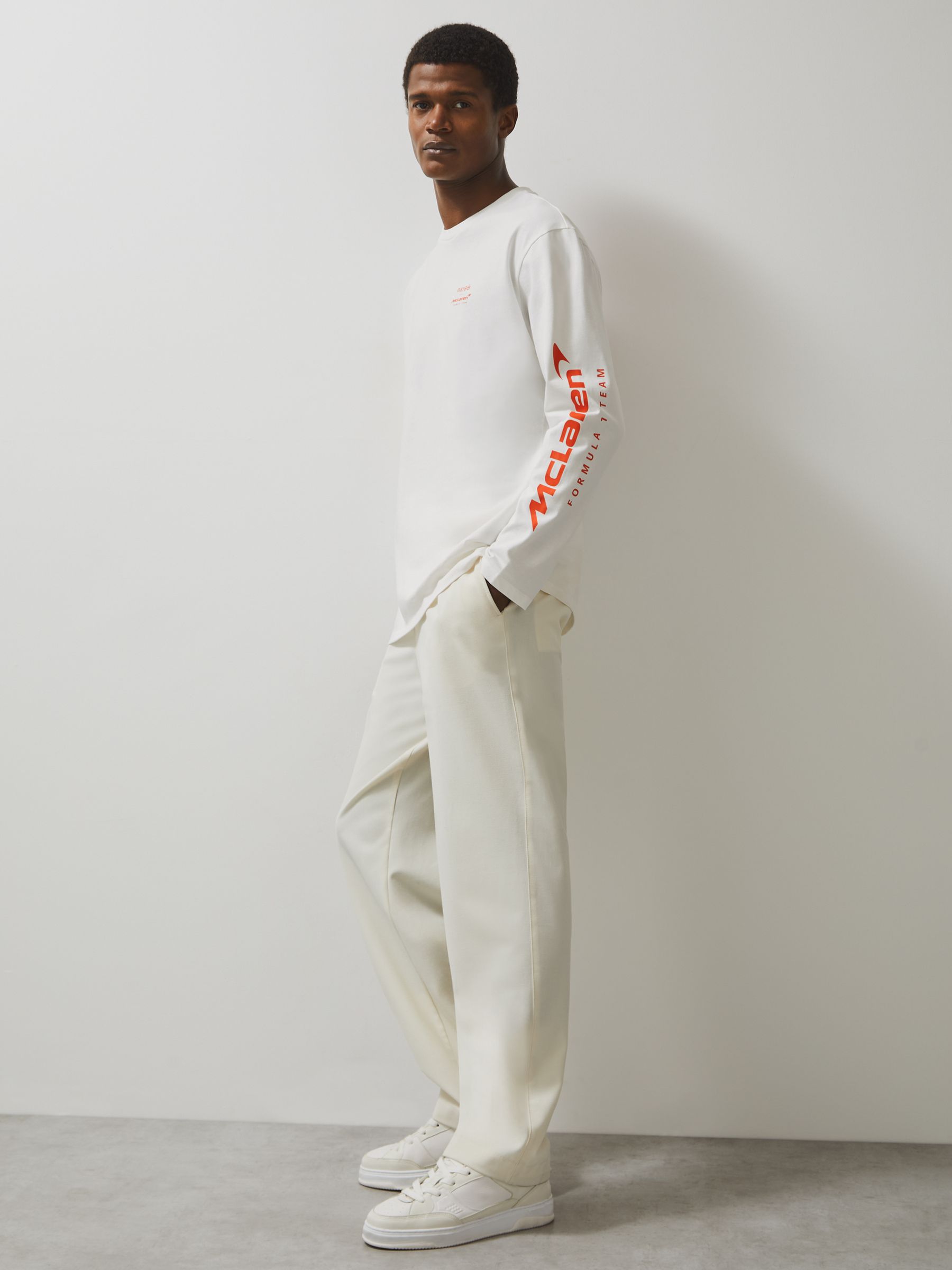 Unisex Fit McLaren F1 Team Tyre-Print T-Shirt in White