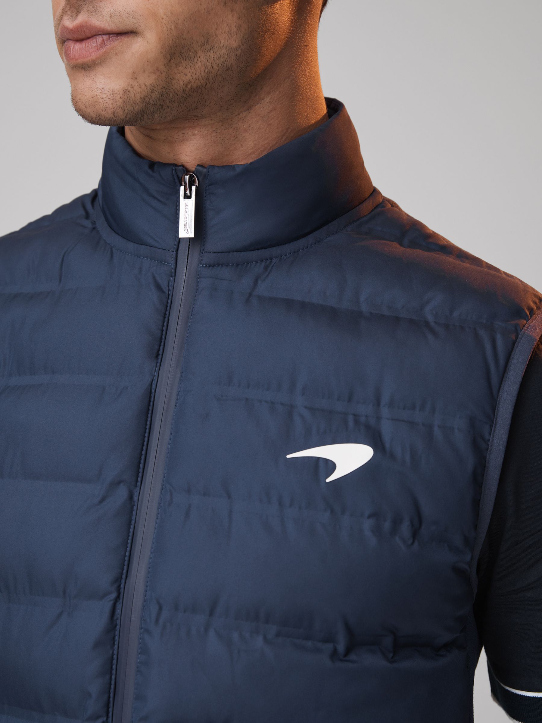 McLaren F1 Hybrid Quilt and Knit Gilet in Airforce Blue