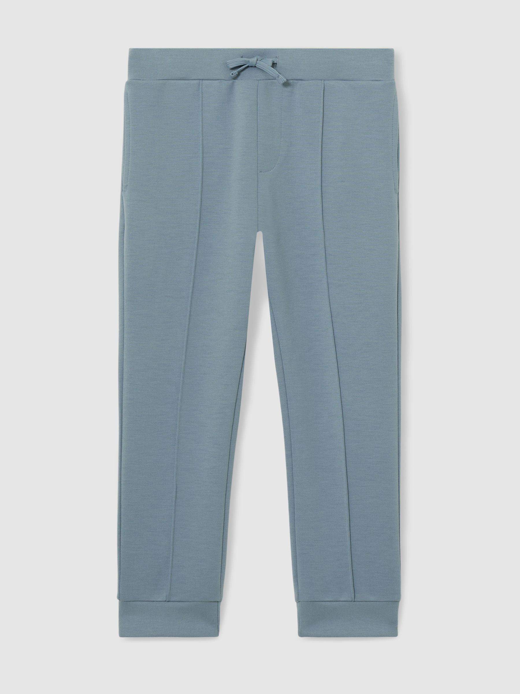 9-13 yrs Interlock Drawstring Joggers in Soft Denim Blue
