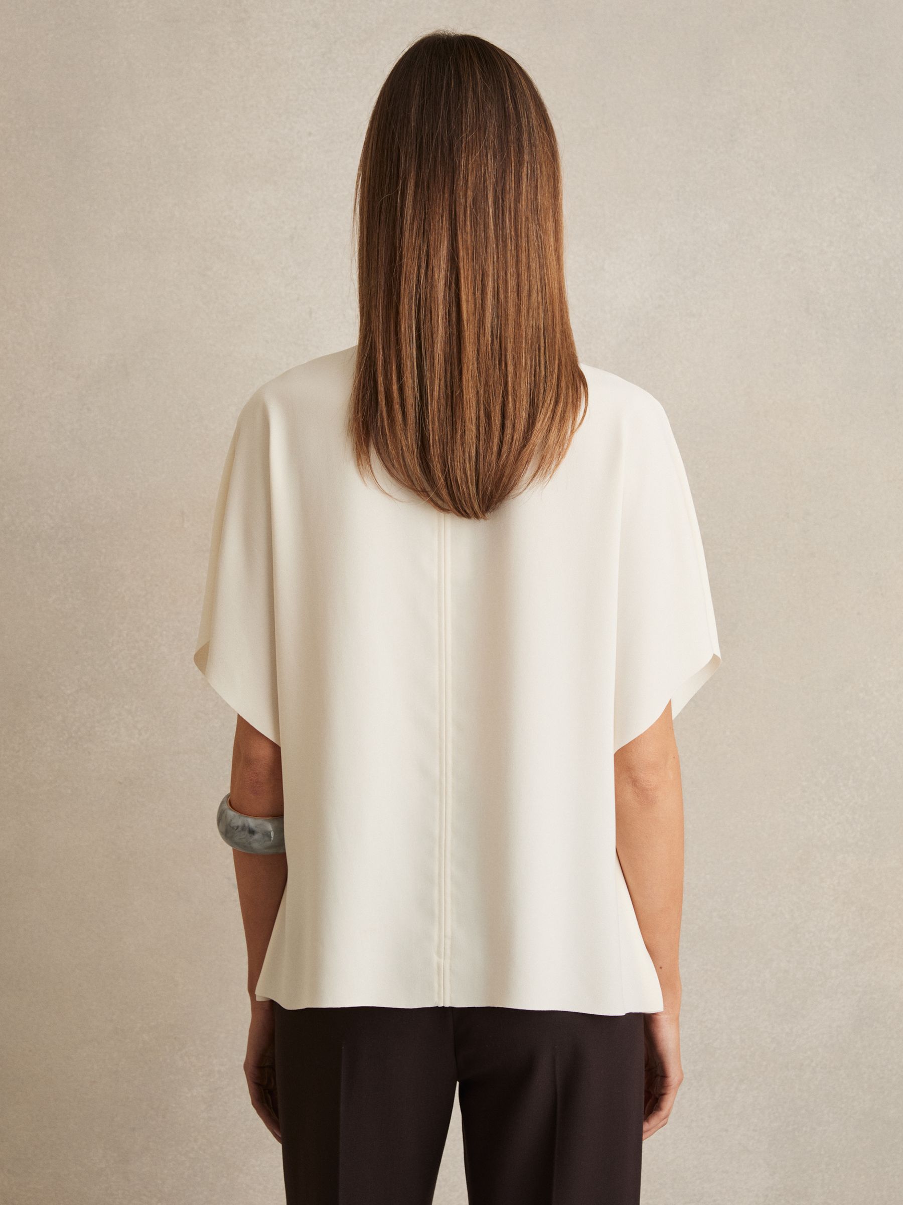 Draped Sleeve Top in Ivory