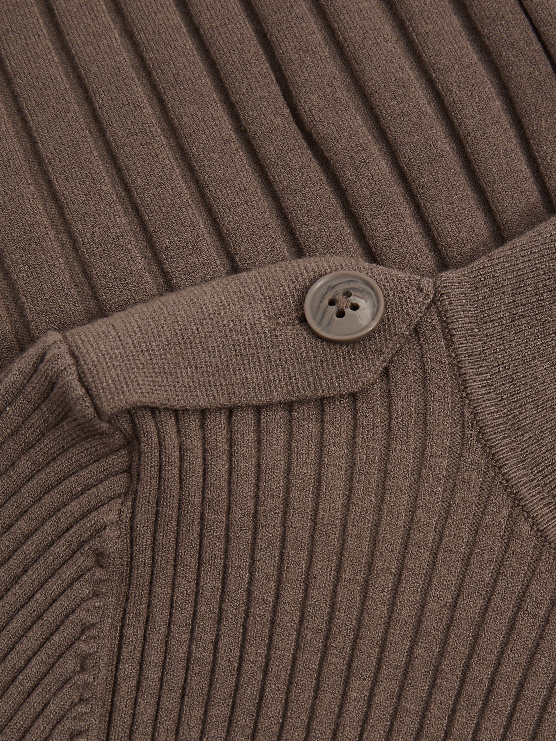 Rib-Knit High-Neck Top in Mink