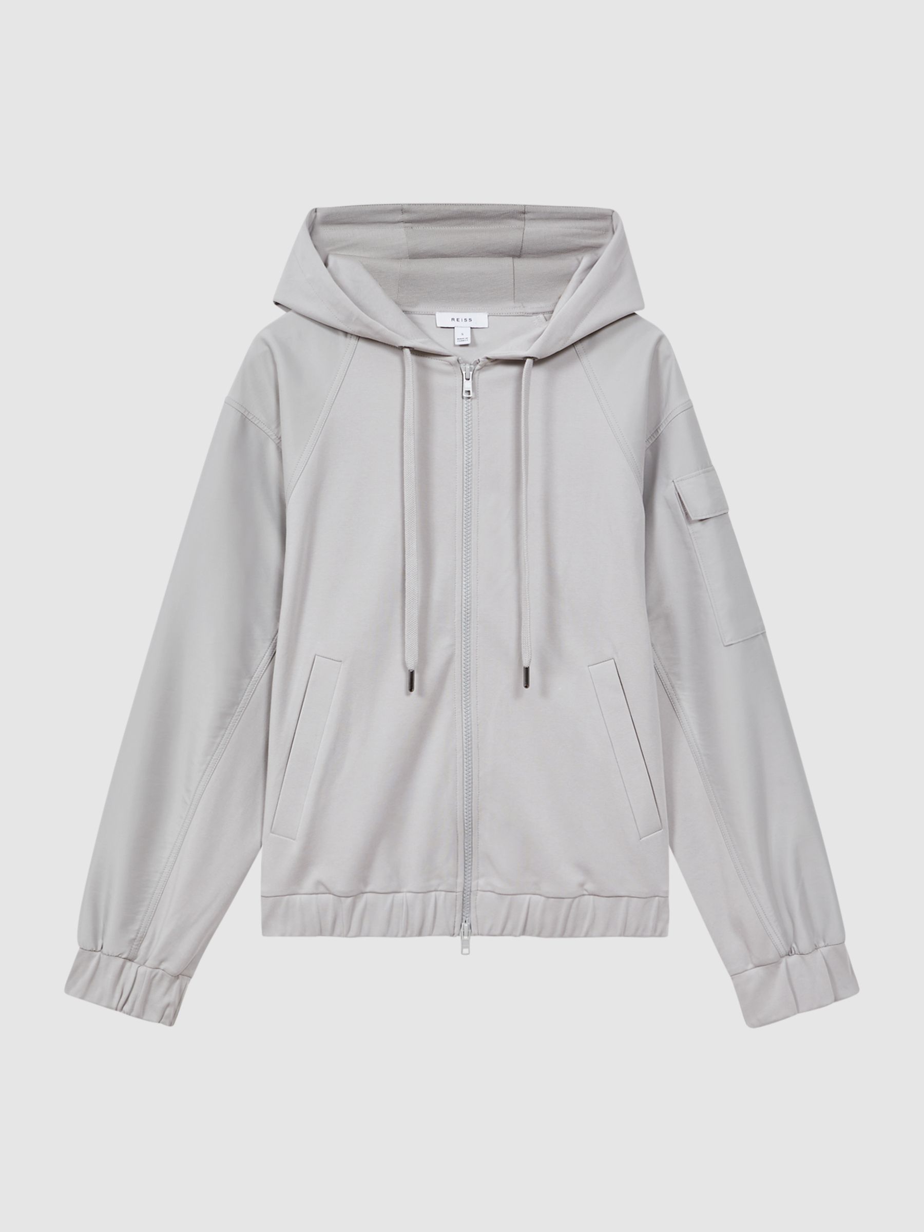 Cotton Blend Tracksuit Top in Grey