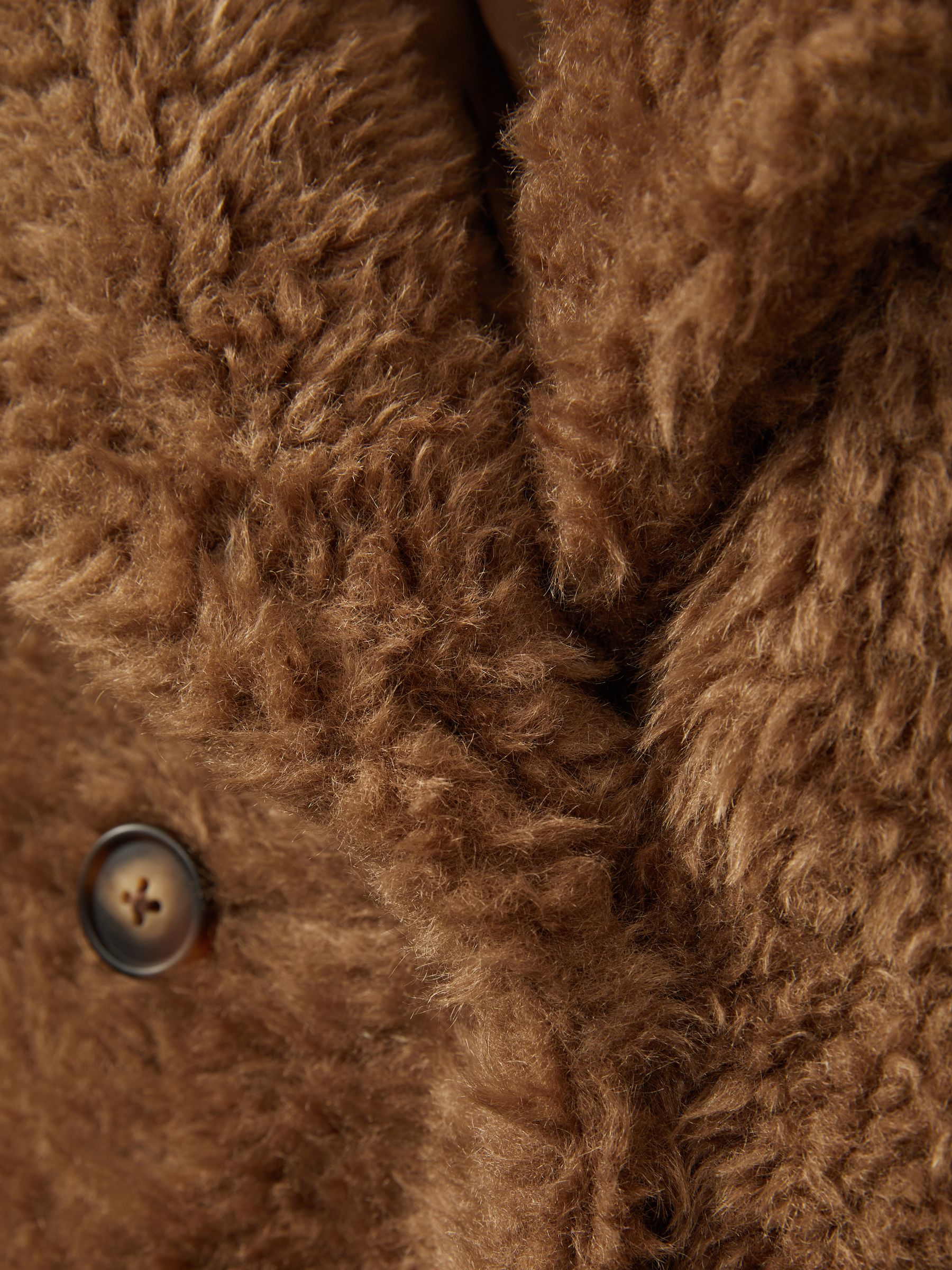 4-9 yrs Longline Teddy Coat with Wool in Brown