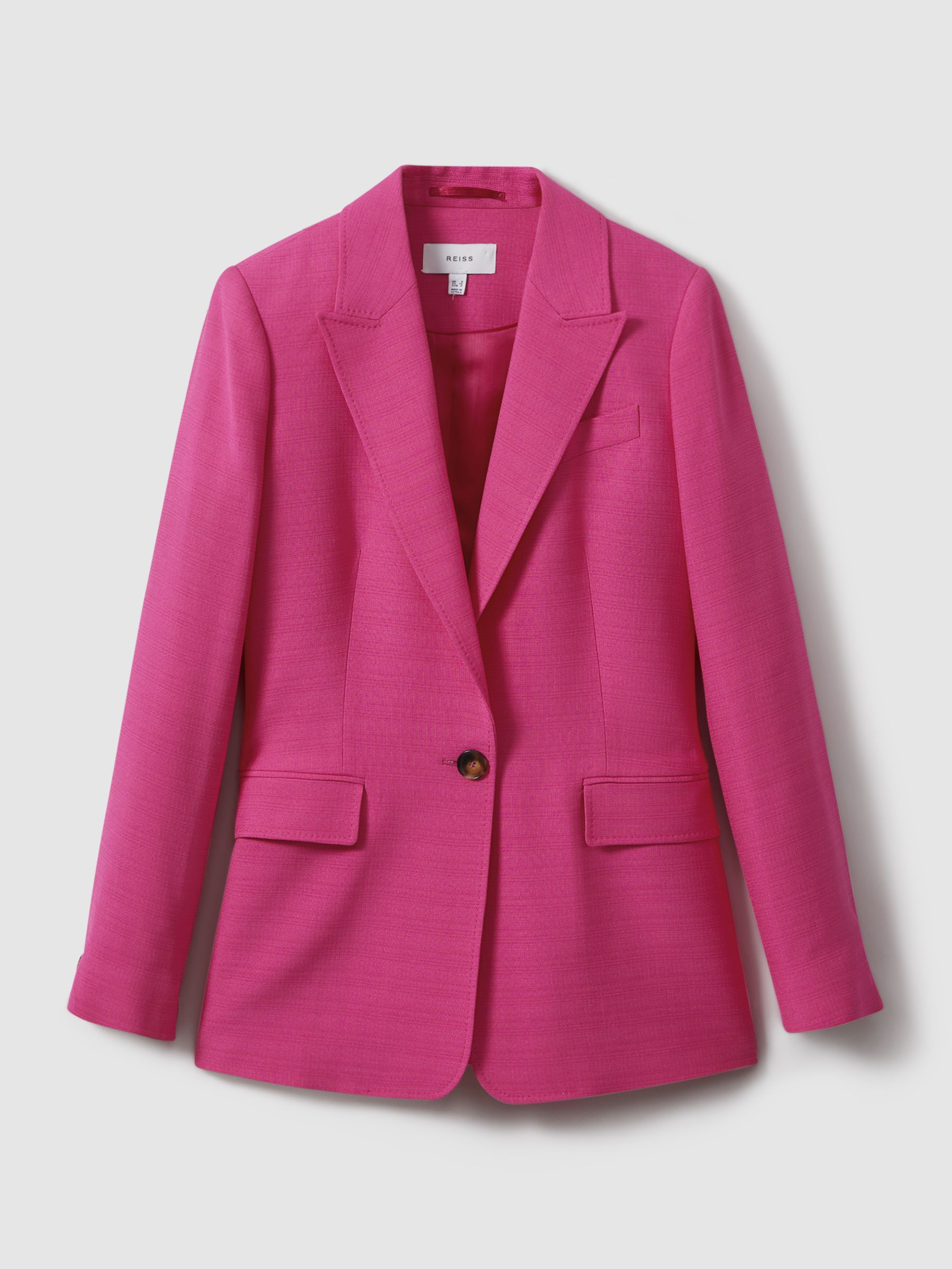 Tailored Textured Single Breasted Suit: Blazer in Pink