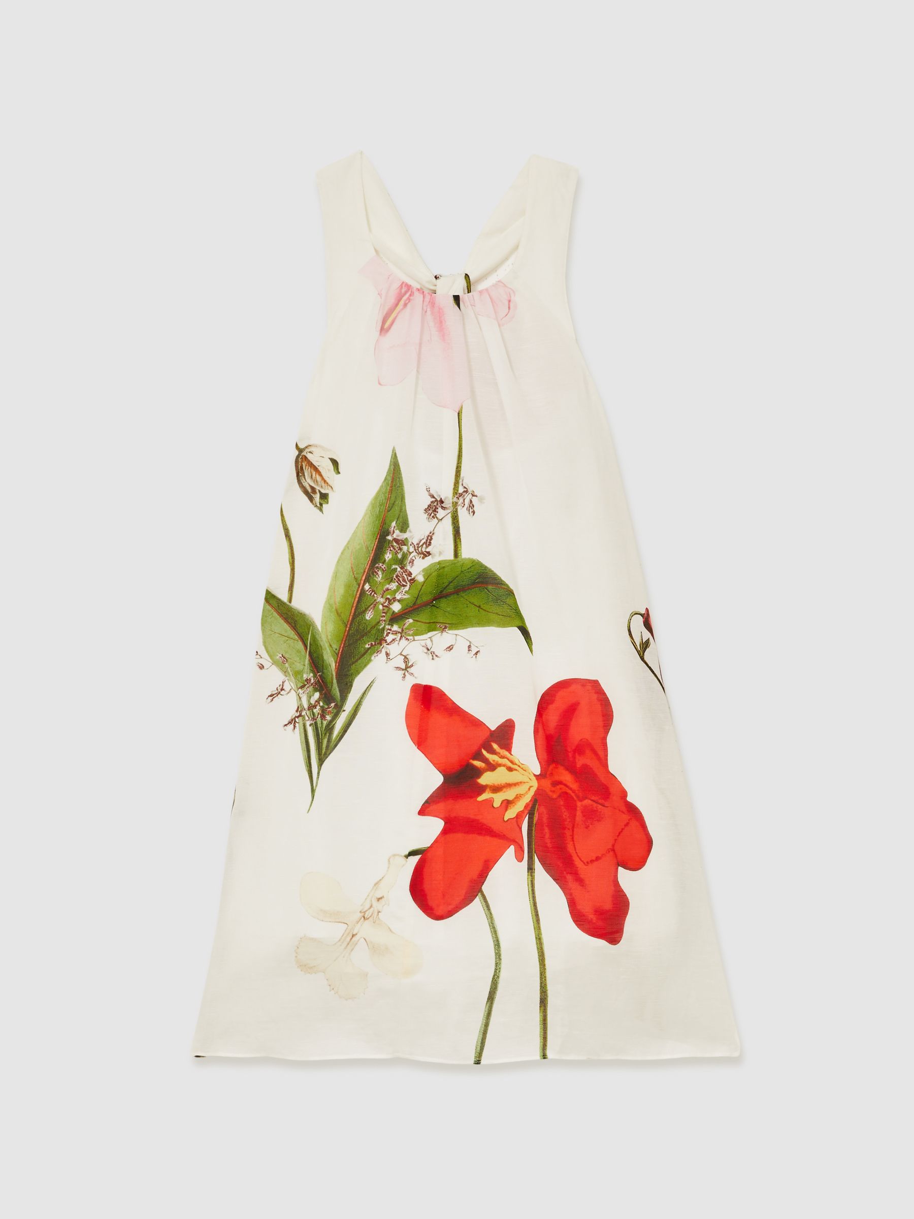 4-9 yrs Reiss | NYBG Floral Maxi Dress With Linen in Ivory