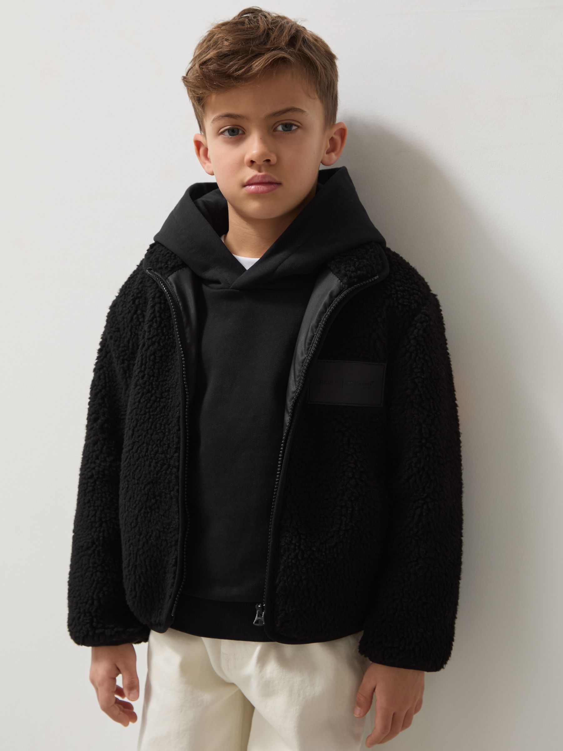 9-13 yrs Unisex Fit McLaren F1 Team Embroidered Fleece Jacket in Black