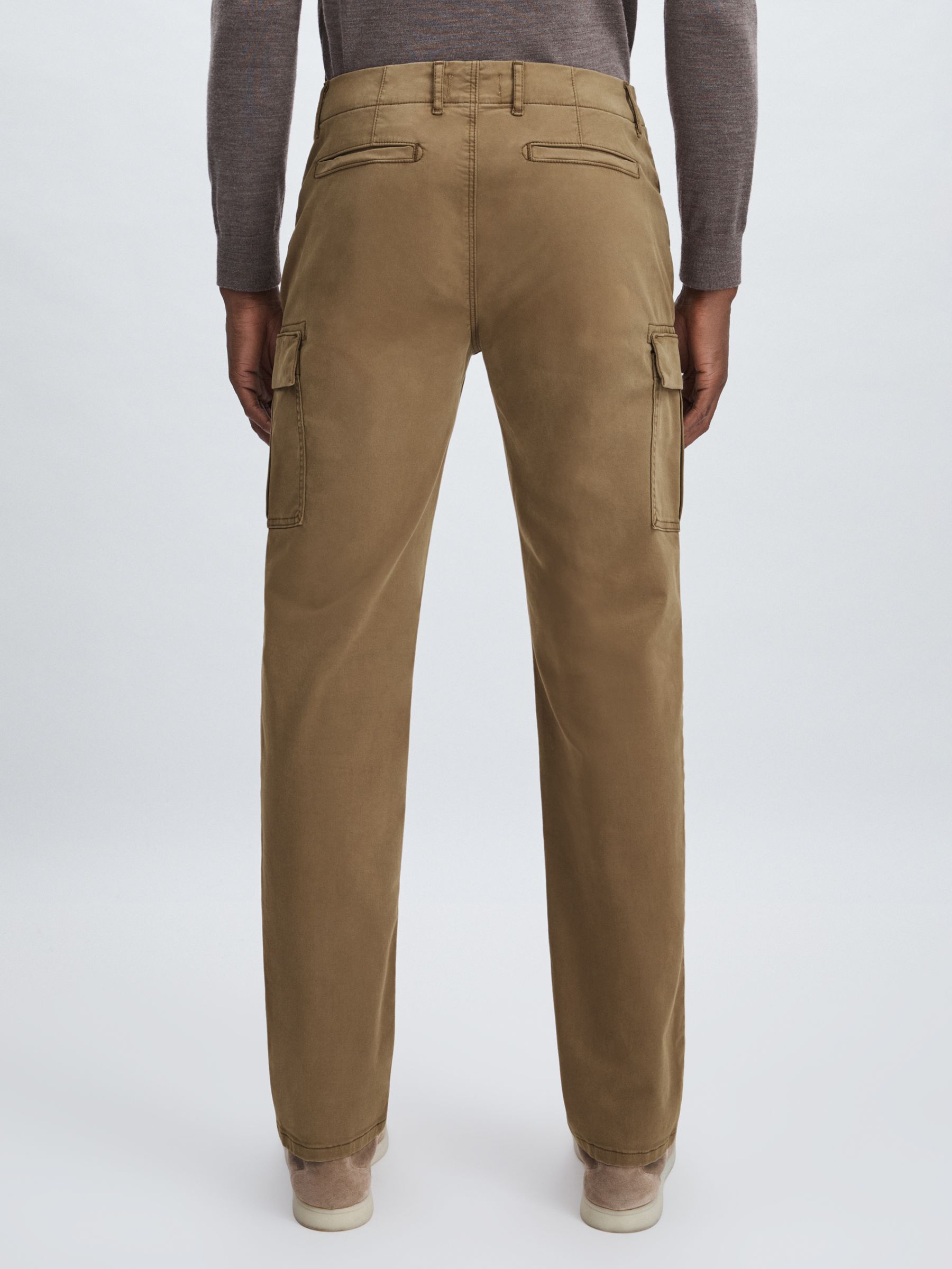 Paige Stretch-Cotton Slim Cargo Trousers in Sand