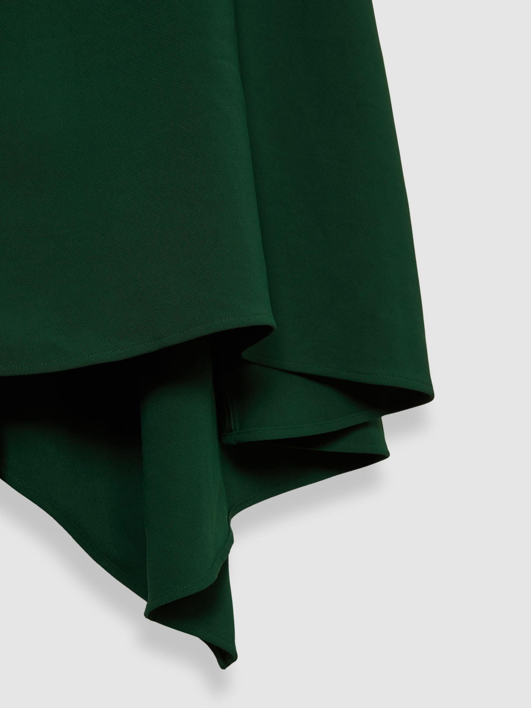 High-Neck Drape Back Mini Dress in Green