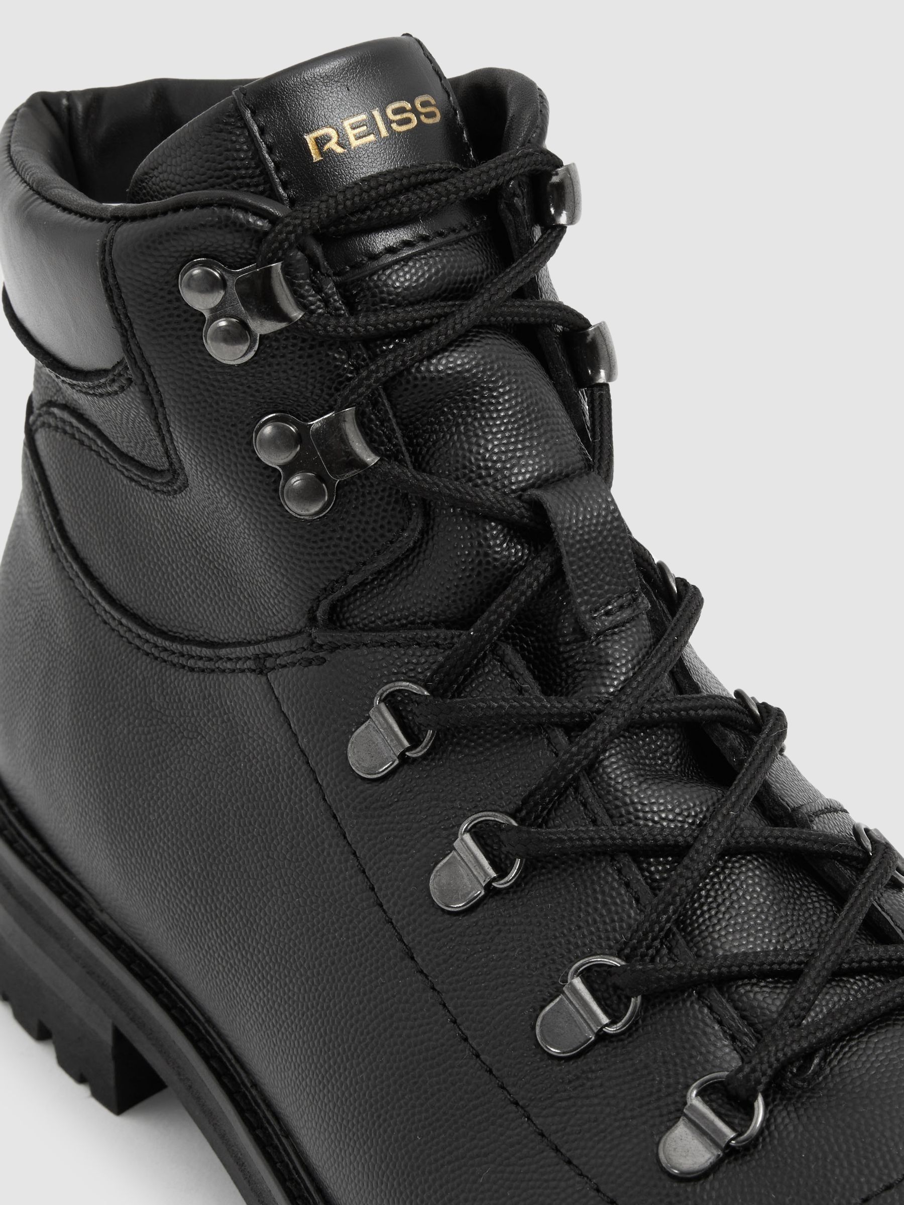 Leather Hiking Boots in Black