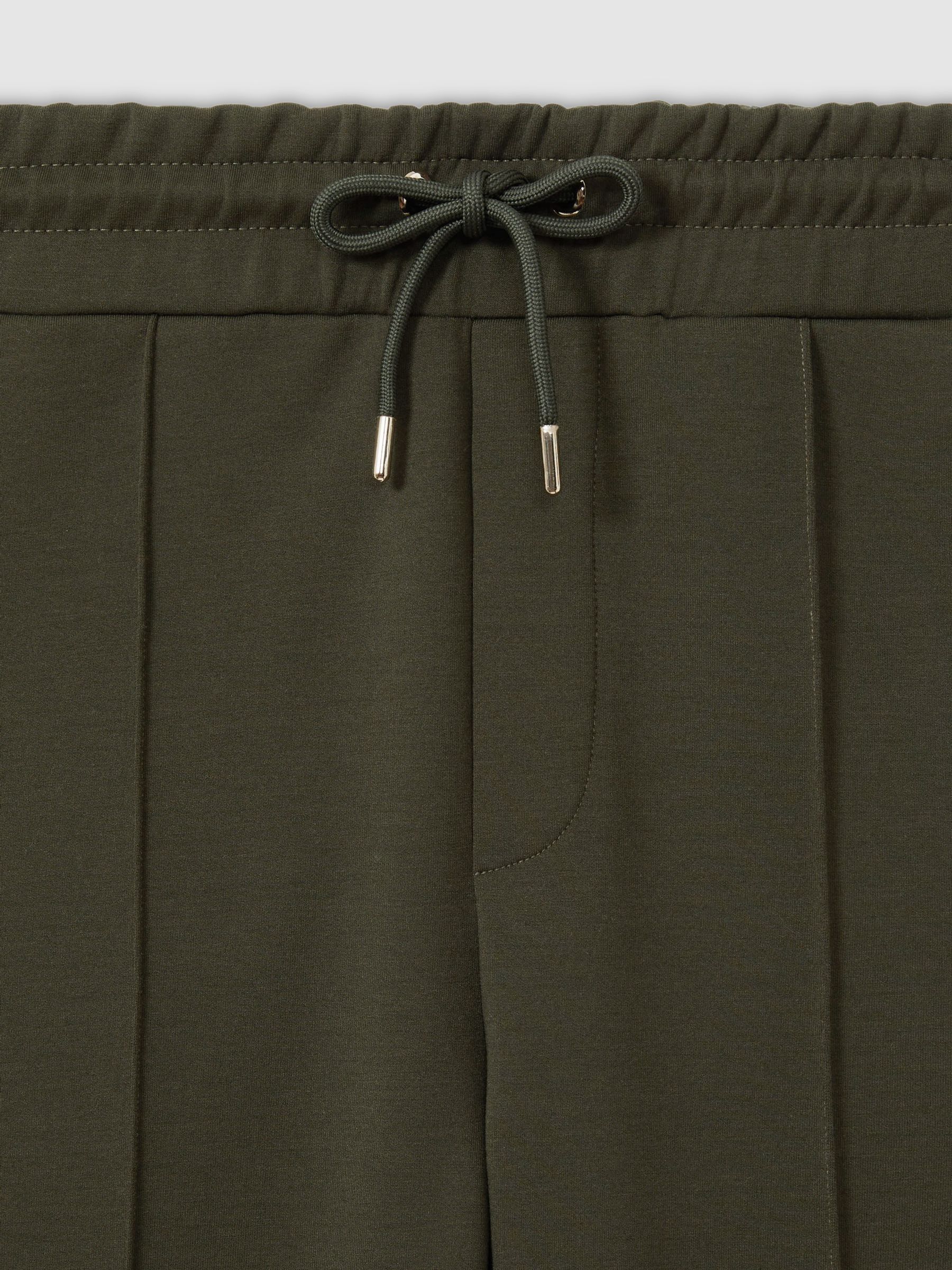 Interlock-Jersey Drawstring Joggers in Forest Green